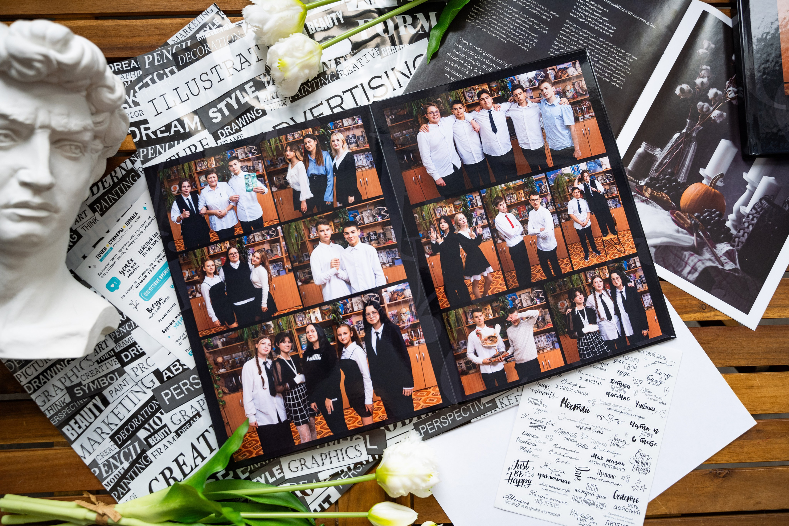 Дизйн черное и белое. Выпускные альбомы в Подольске Москве и МО