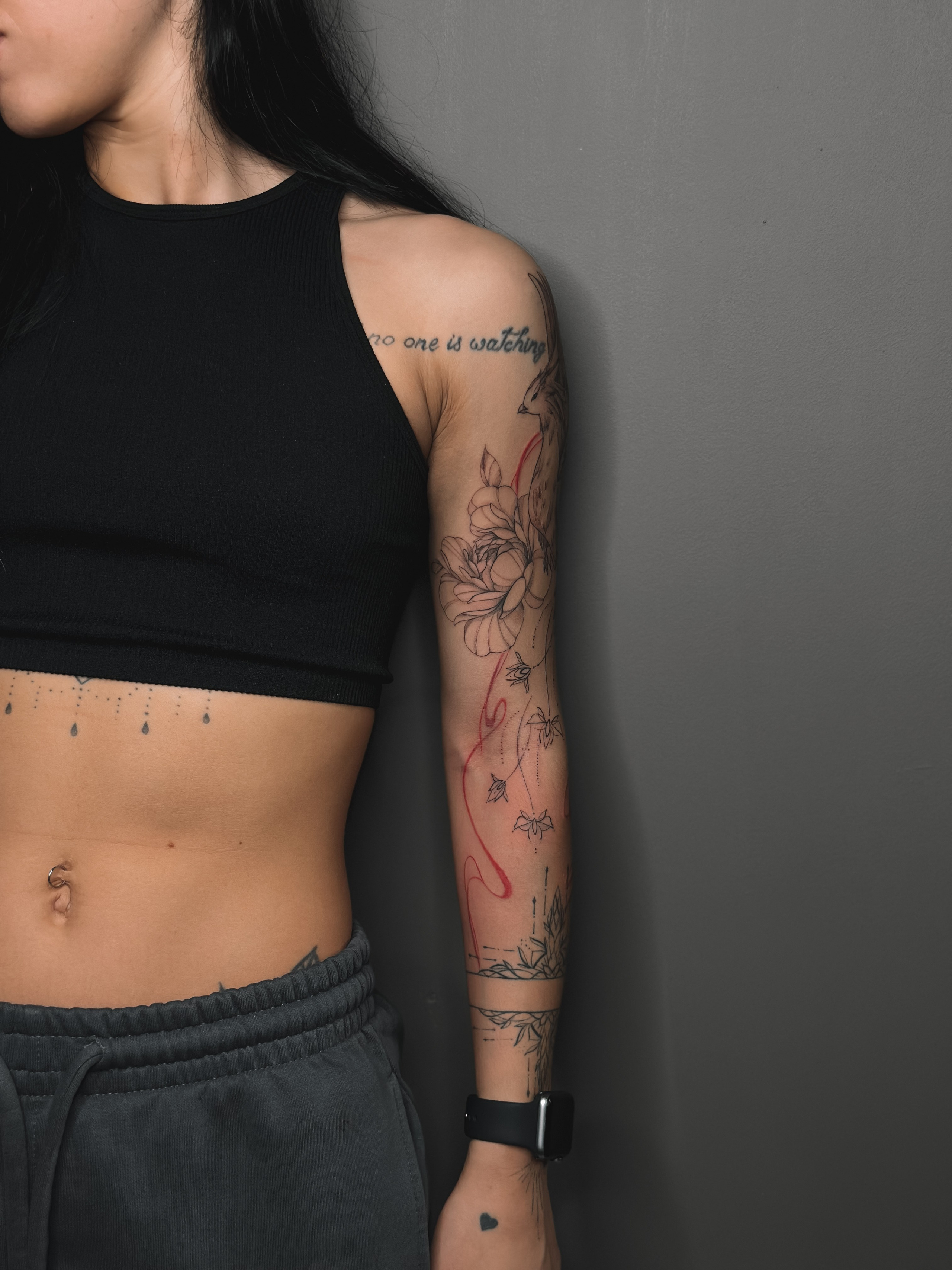 Цветочные рукава. Тату мастер Новосибирск