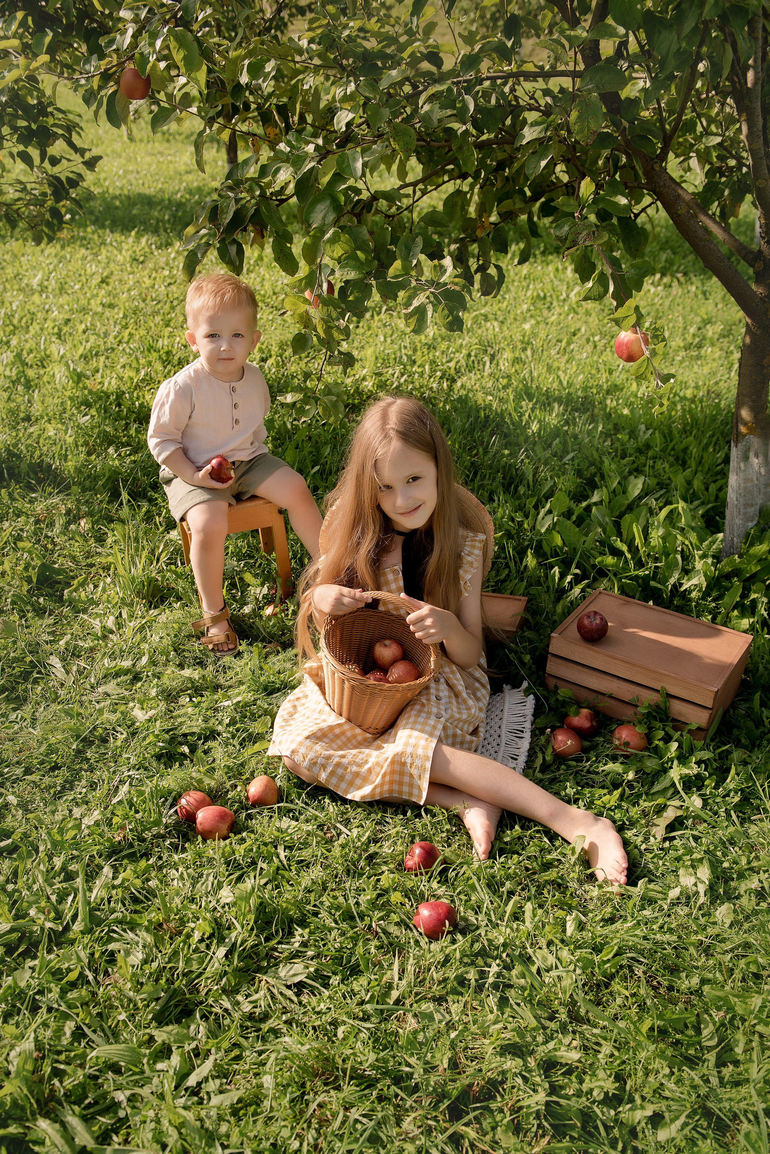 Яблоневый сад. Детский фотограф в Долгопрудном и Москве