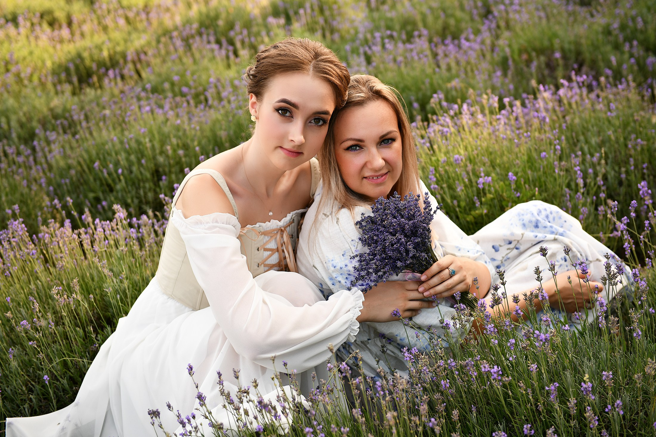 Мама и дочка. Лаванда. Портретный и контент фотограф в Воронеже Елена Николайчик