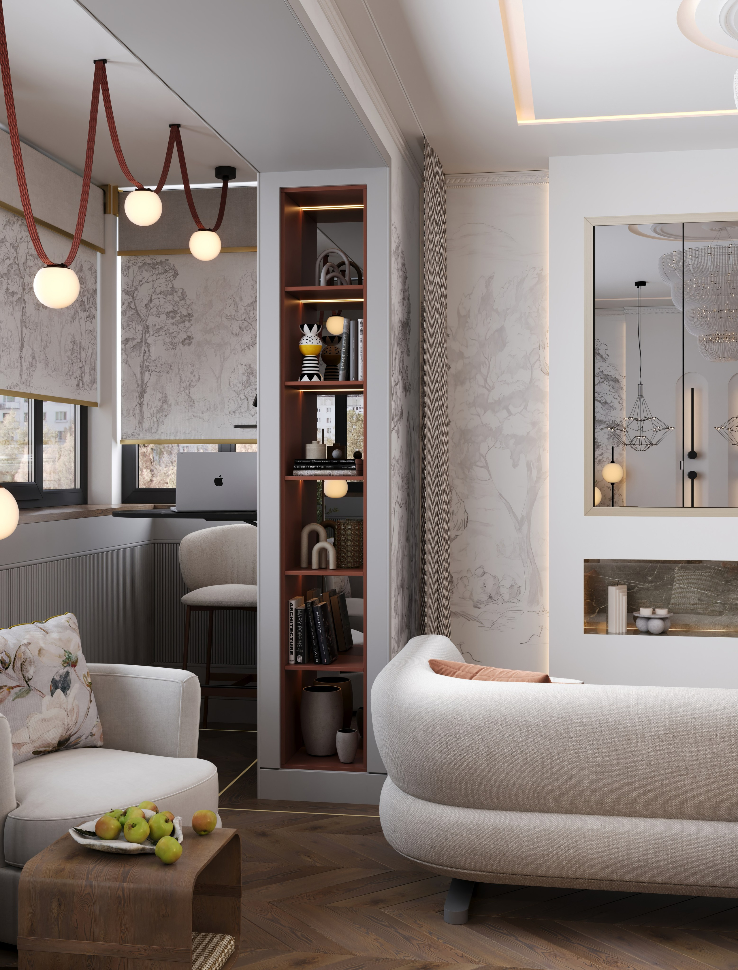 3D Визуализация квартиры пгт Заречье 62.7 m². Заказать 3Д визуализацию интерьеров — Дарья Веденёва