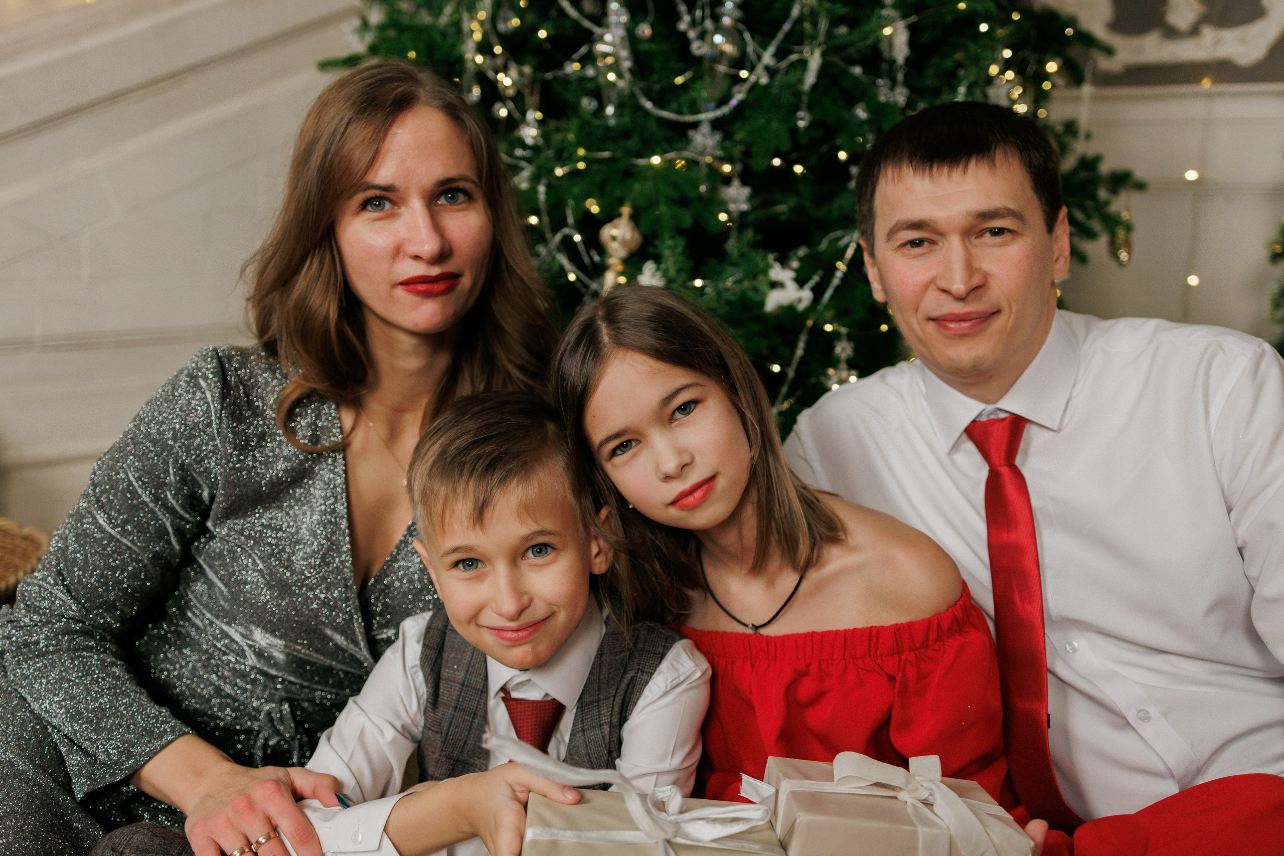 Семейная новогодняя фотосессия. Семейный фотограф г. Тюмень