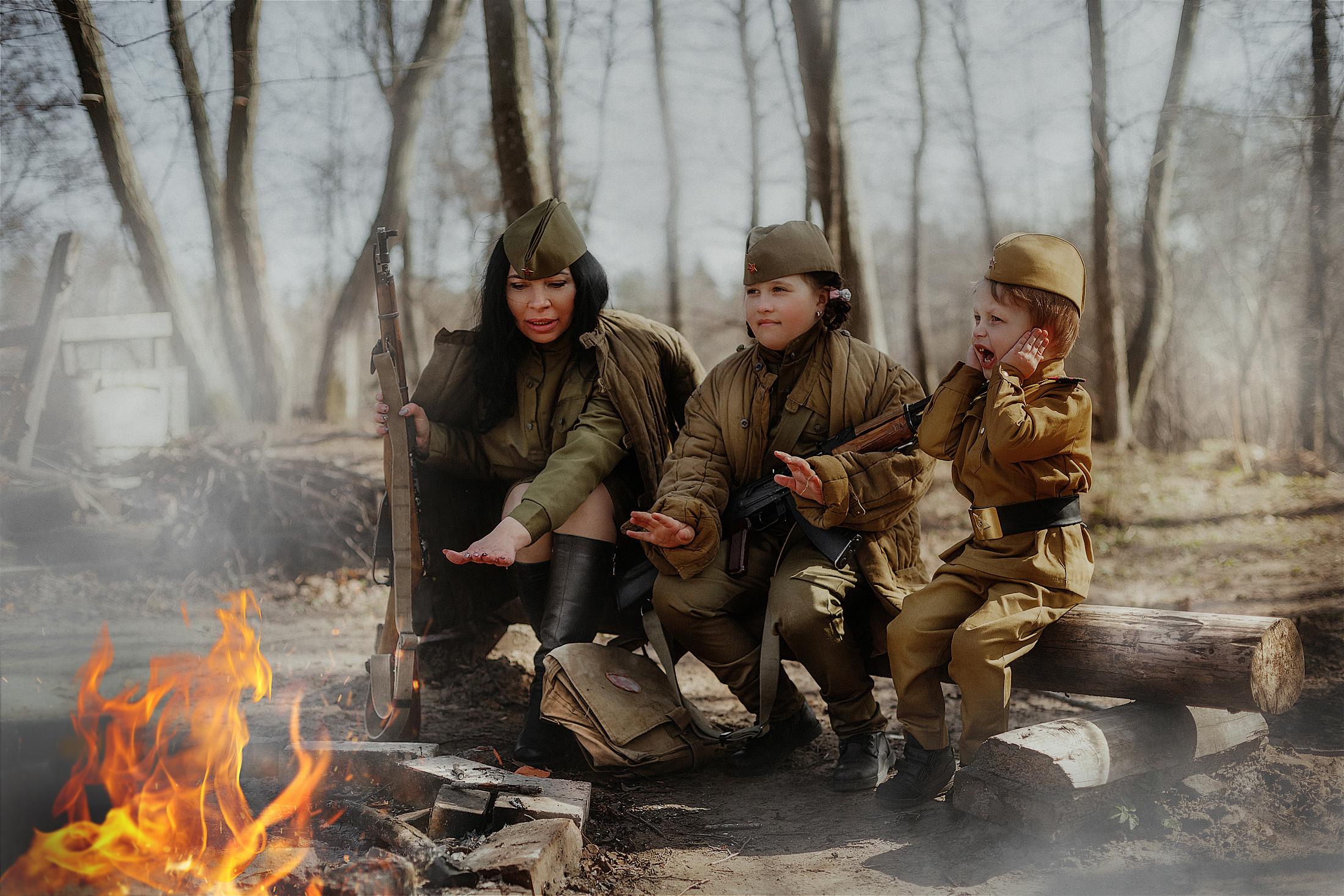 Съёмка в военном стиле для Людмилы. Фотограф в Санкт-Петербурге и Ленинградской области Катя Нугу