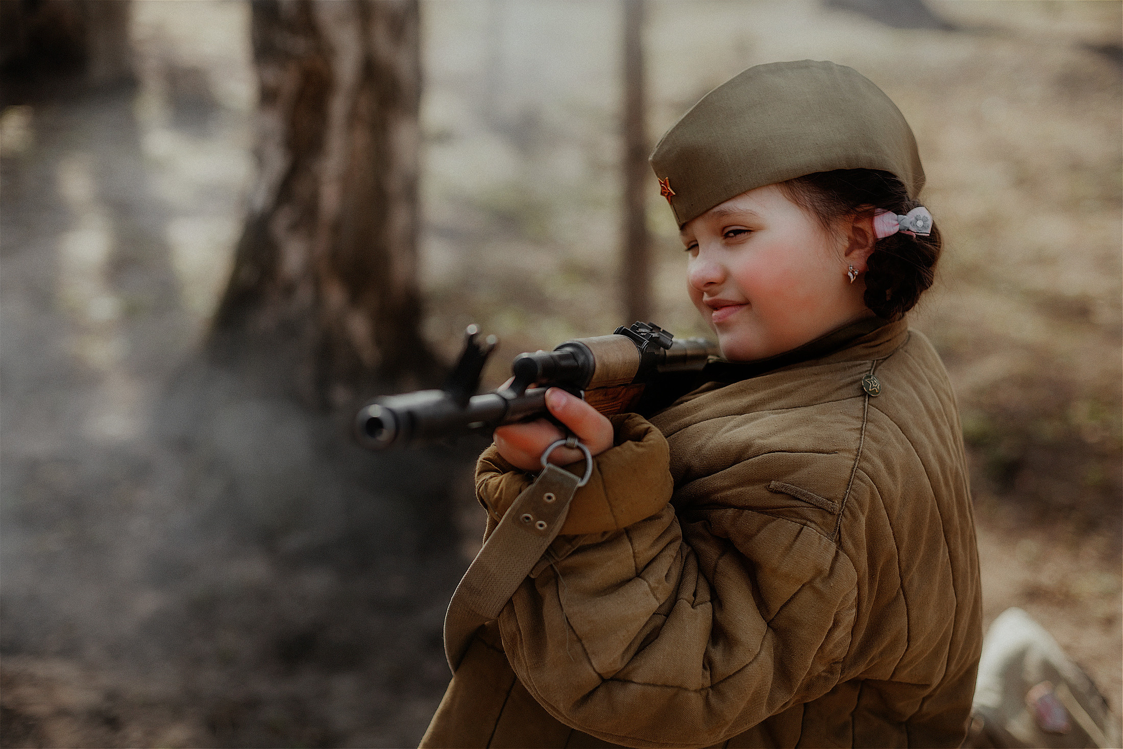 Съёмка в военном стиле для Людмилы. Фотограф в Санкт-Петербурге и Ленинградской области Катя Нугу