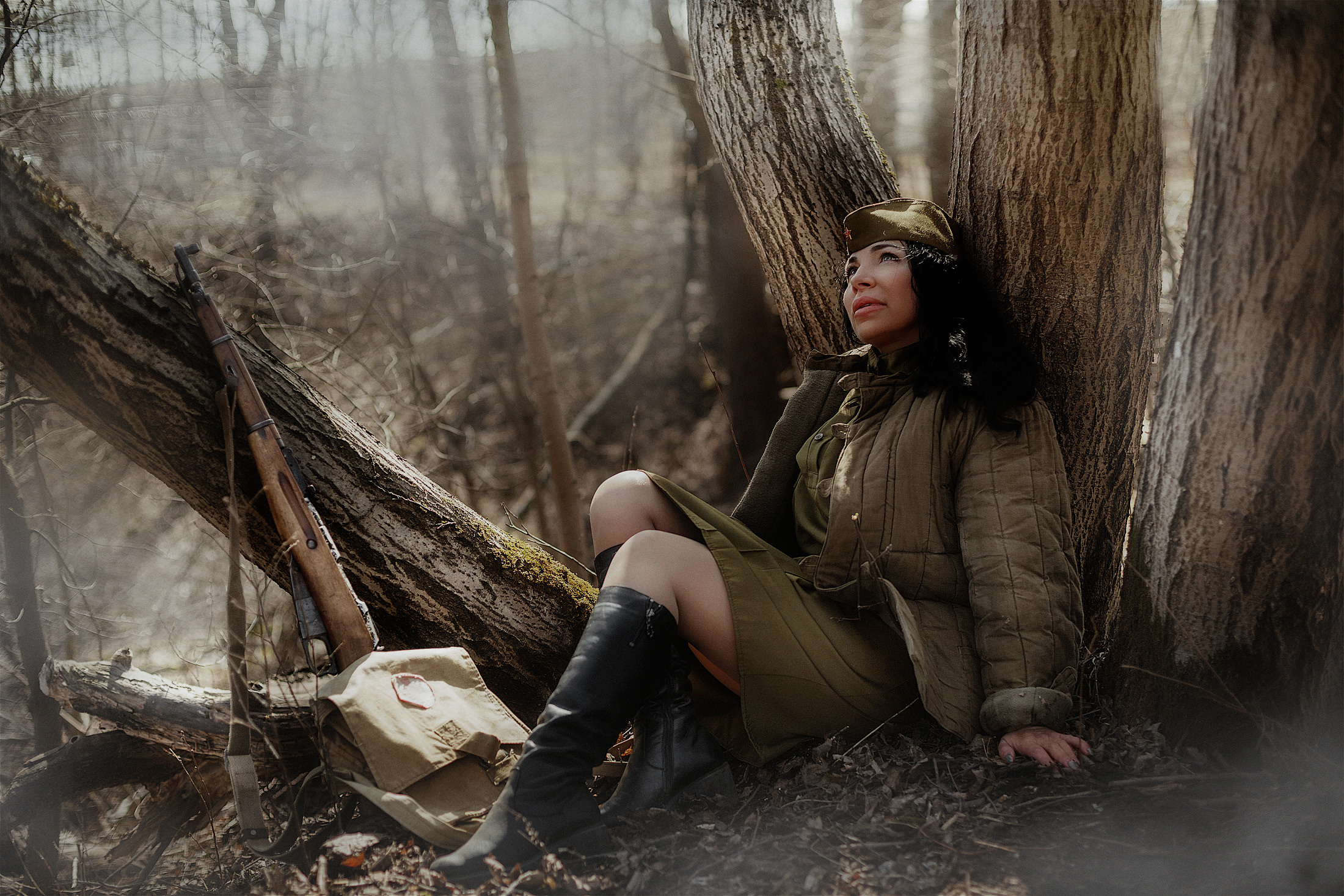 Съёмка в военном стиле для Людмилы. Фотограф в Санкт-Петербурге и Ленинградской области Катя Нугу