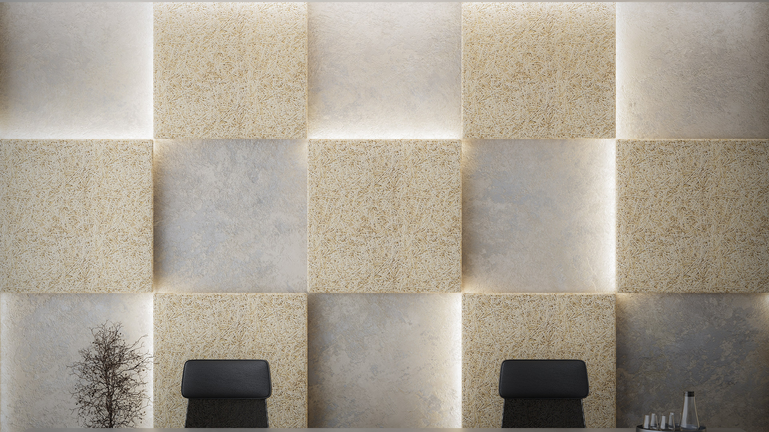 Визуализация фибролитовых панелей в интерьере 3. LAPUTENKO visual — Студия 3D-визуализации