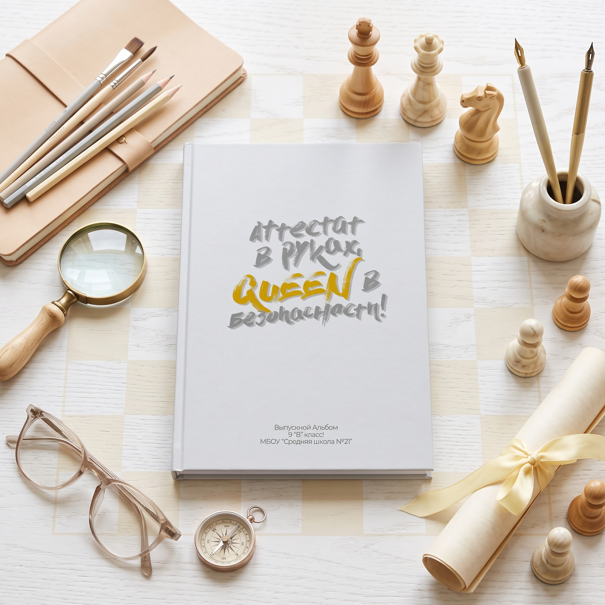 042 Chess. Дизайны, psd шаблоны школьных и выпускных альбомов и обложек