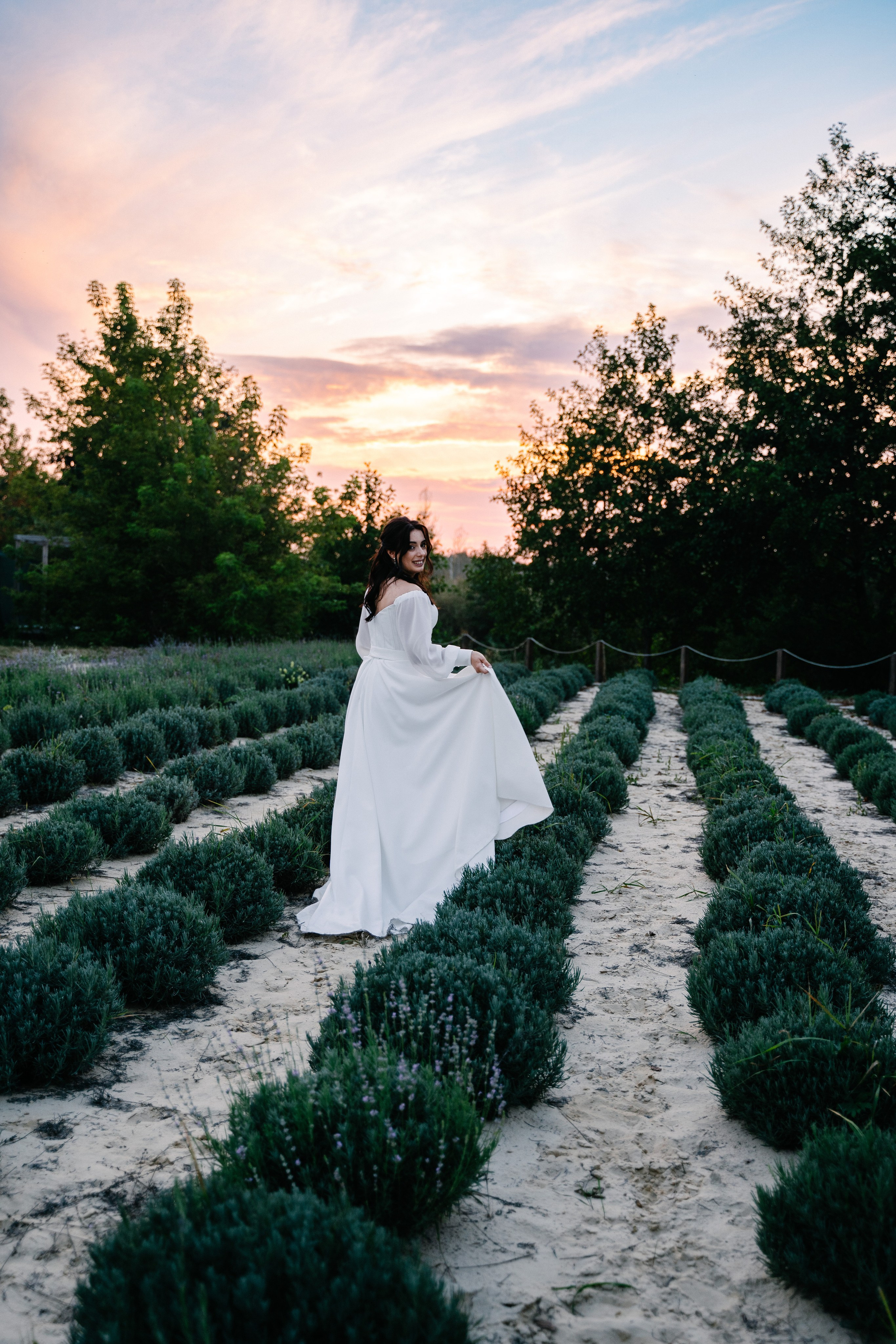  съемка невесты на закате солнца