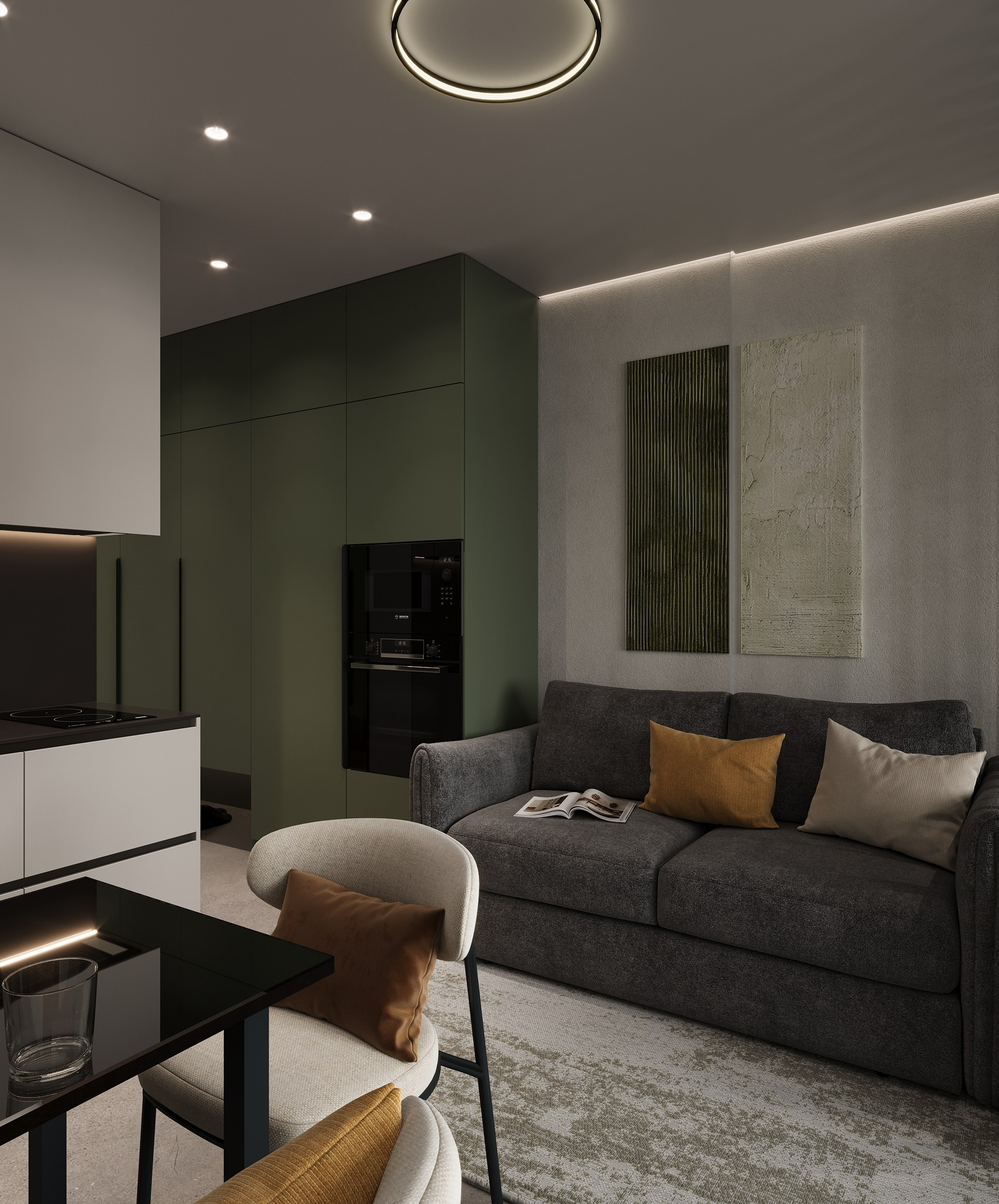 Студия 28 м². 3D визуализация