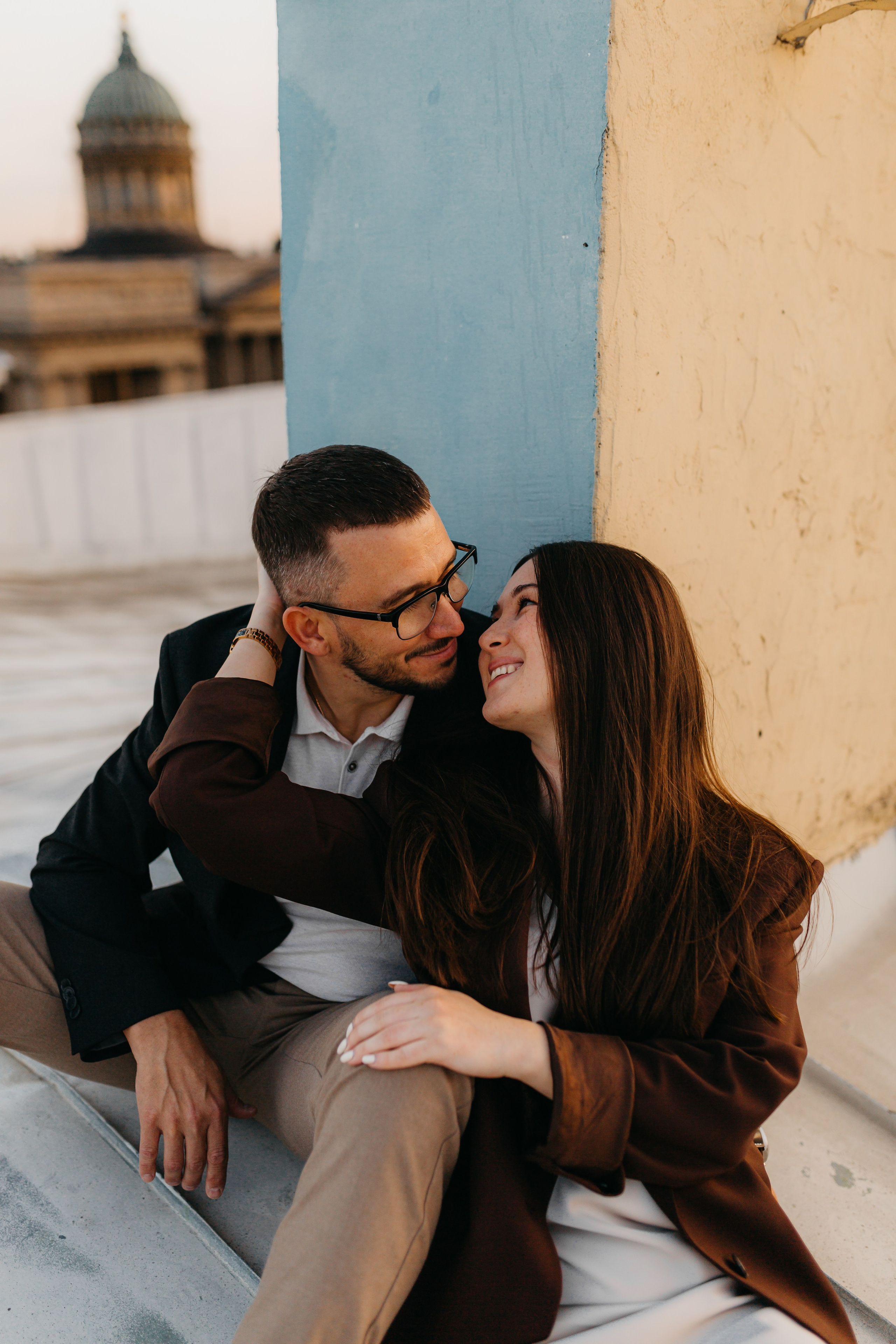 LoveStory на крышах Питера. Фотограф Санкт-Петербург Князева Елизавета