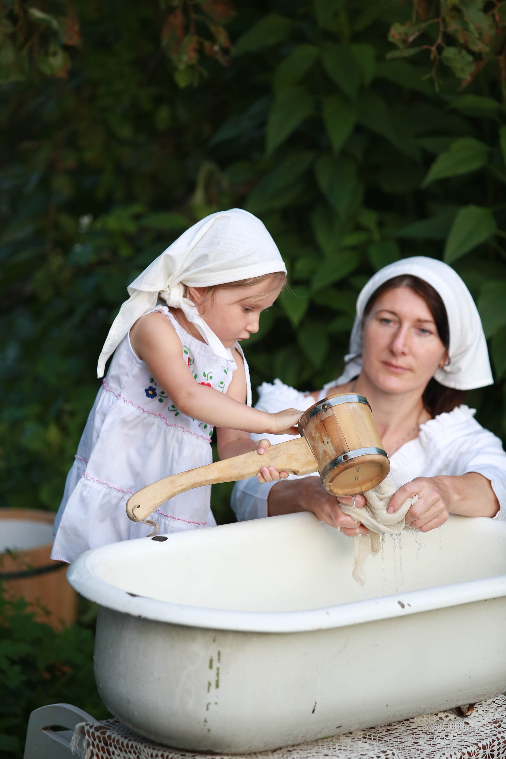 Проект «Ретро стирка на реке». Семейный и детский фотограф в Москве Мария Быкова