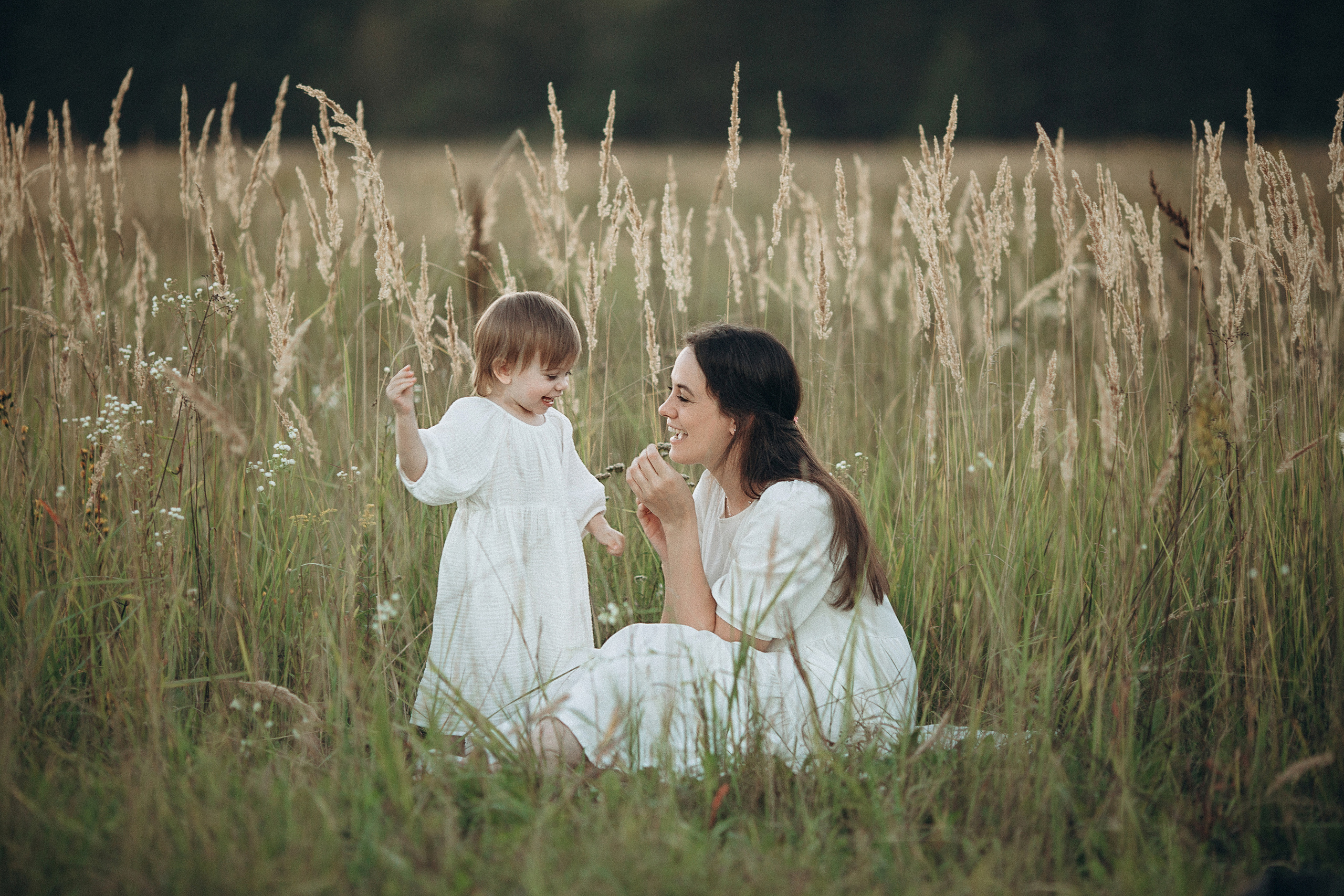 Аня, Сергей, Лера и Ори, фотосессия в поле. Семейный фотограф в Москве Марина Петра