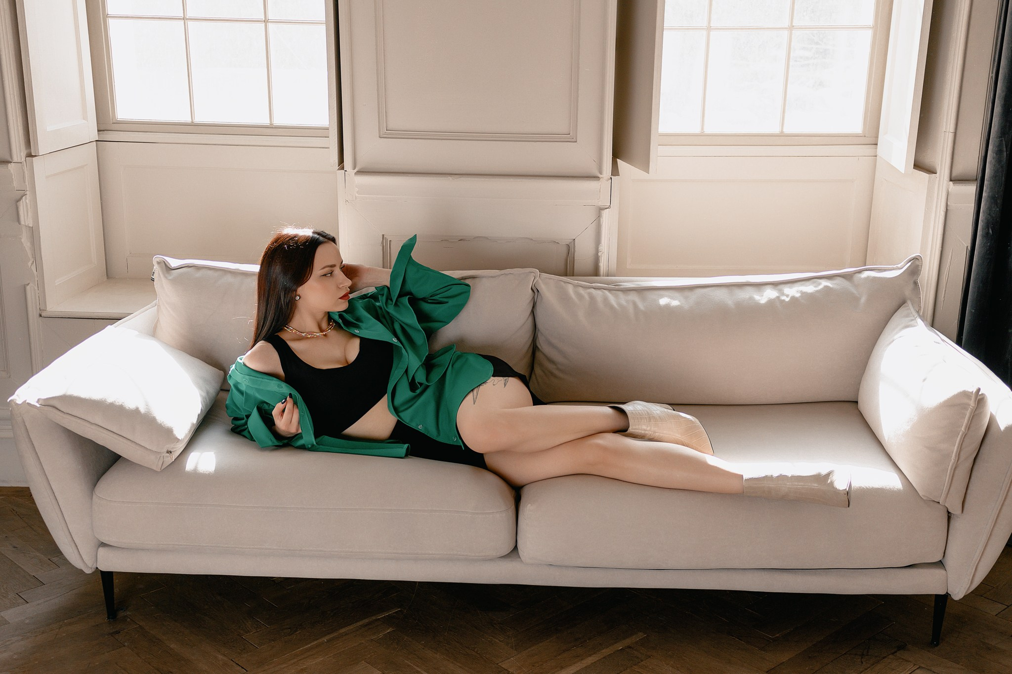 Женская фотосессия в винтажной студии Тюмени — Натали. Фотограф Дарья Мустафина, Тюмень