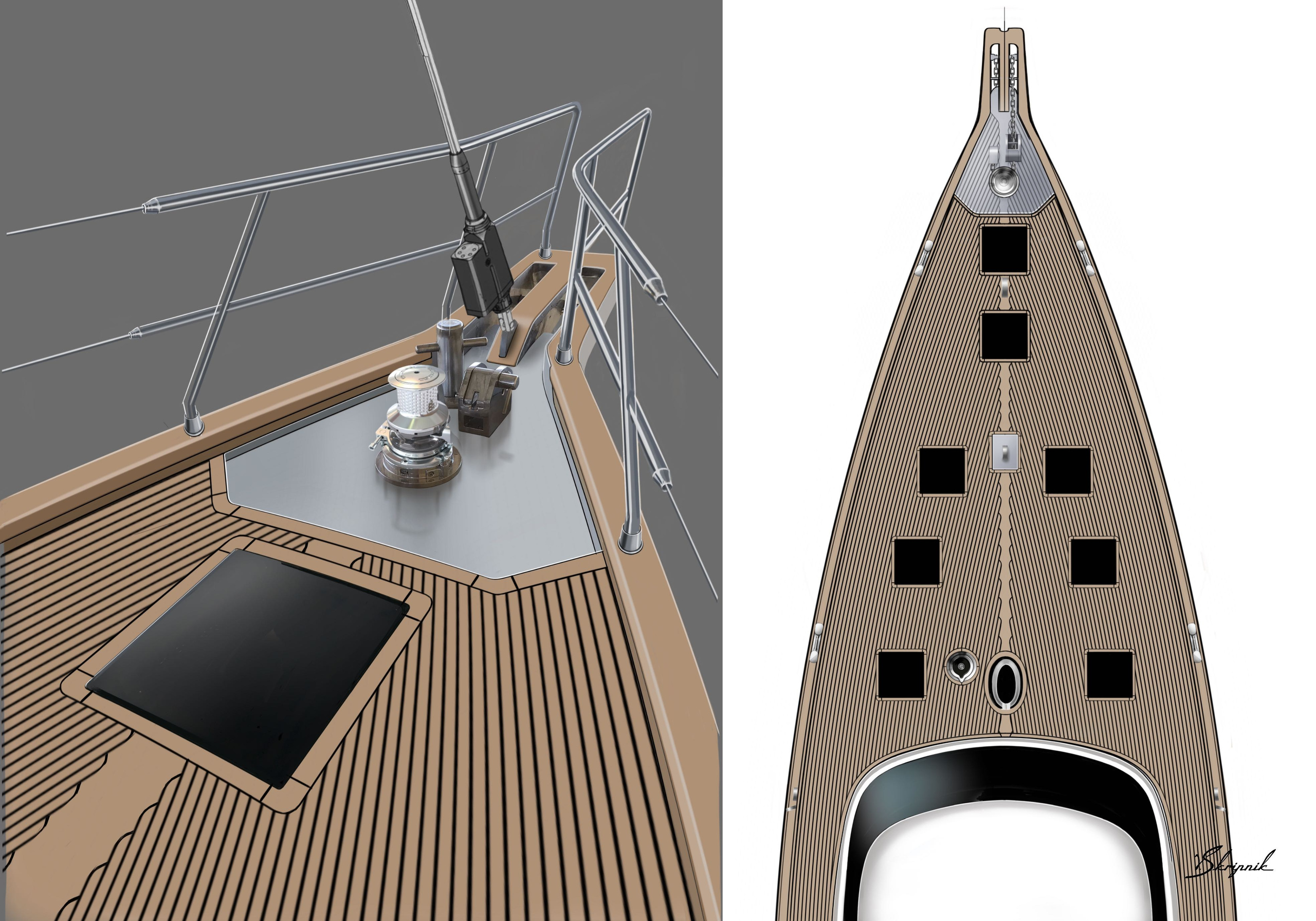 Индивидуальный дизайн парусной яхты Oyster 625. Design Yachts and Cars