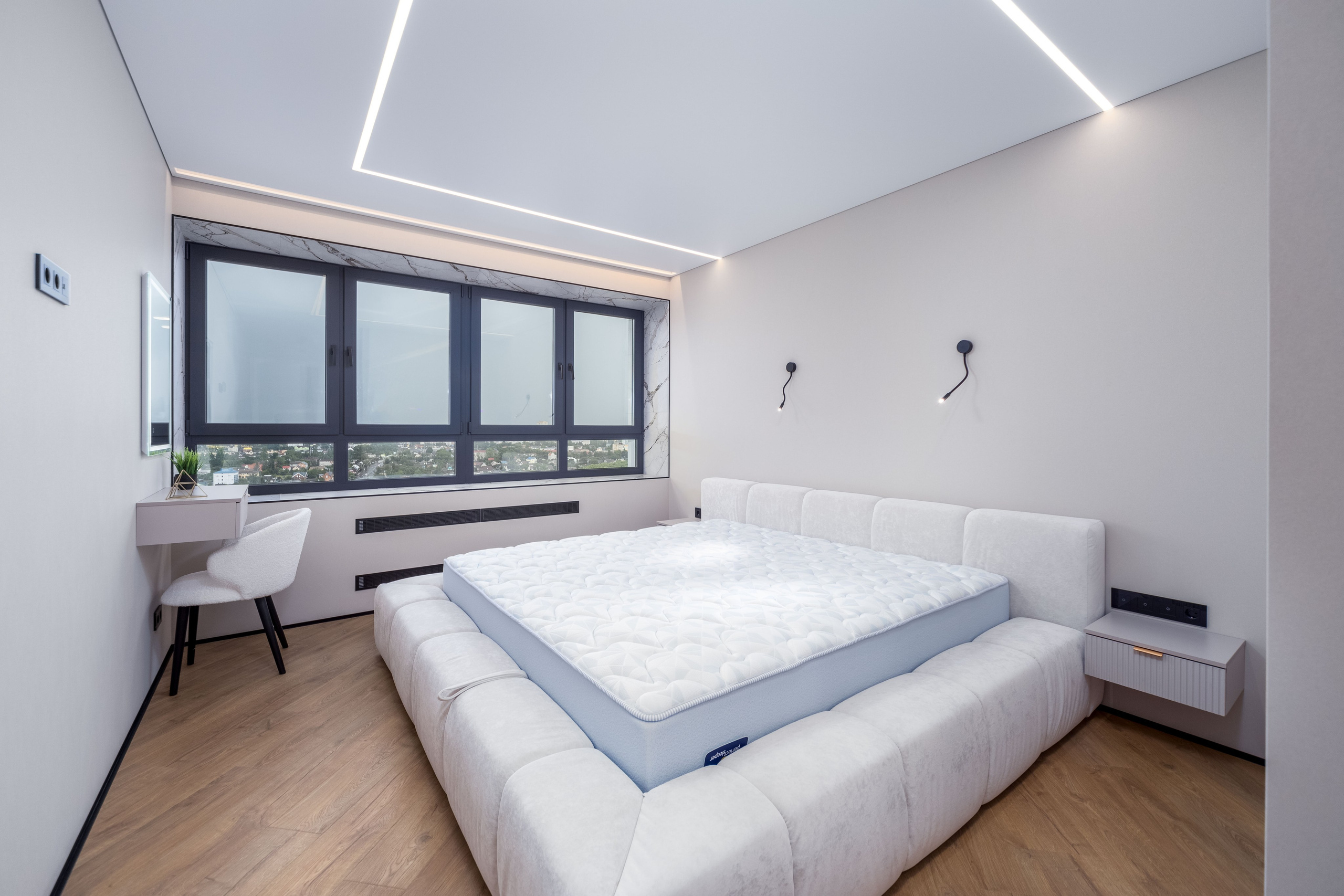 Фото интерьера спальни в элитной квартире в Минске