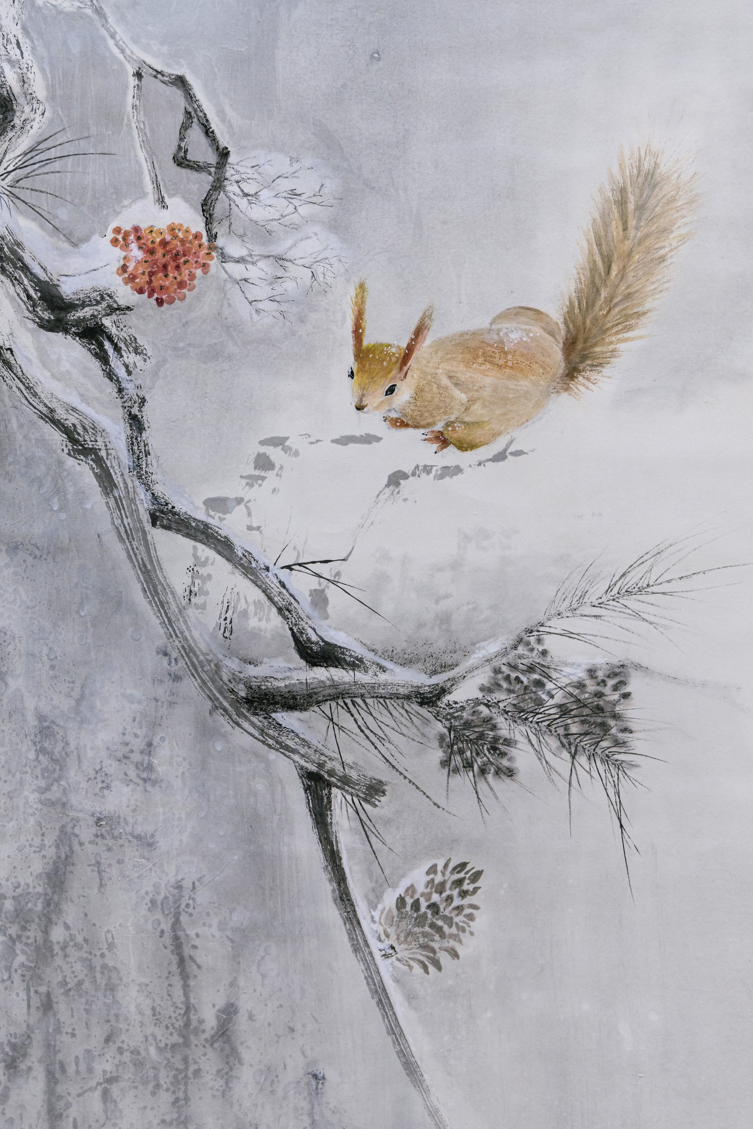 Зимняя мелодия снежных земель, художник Лю Липин, 2025 год