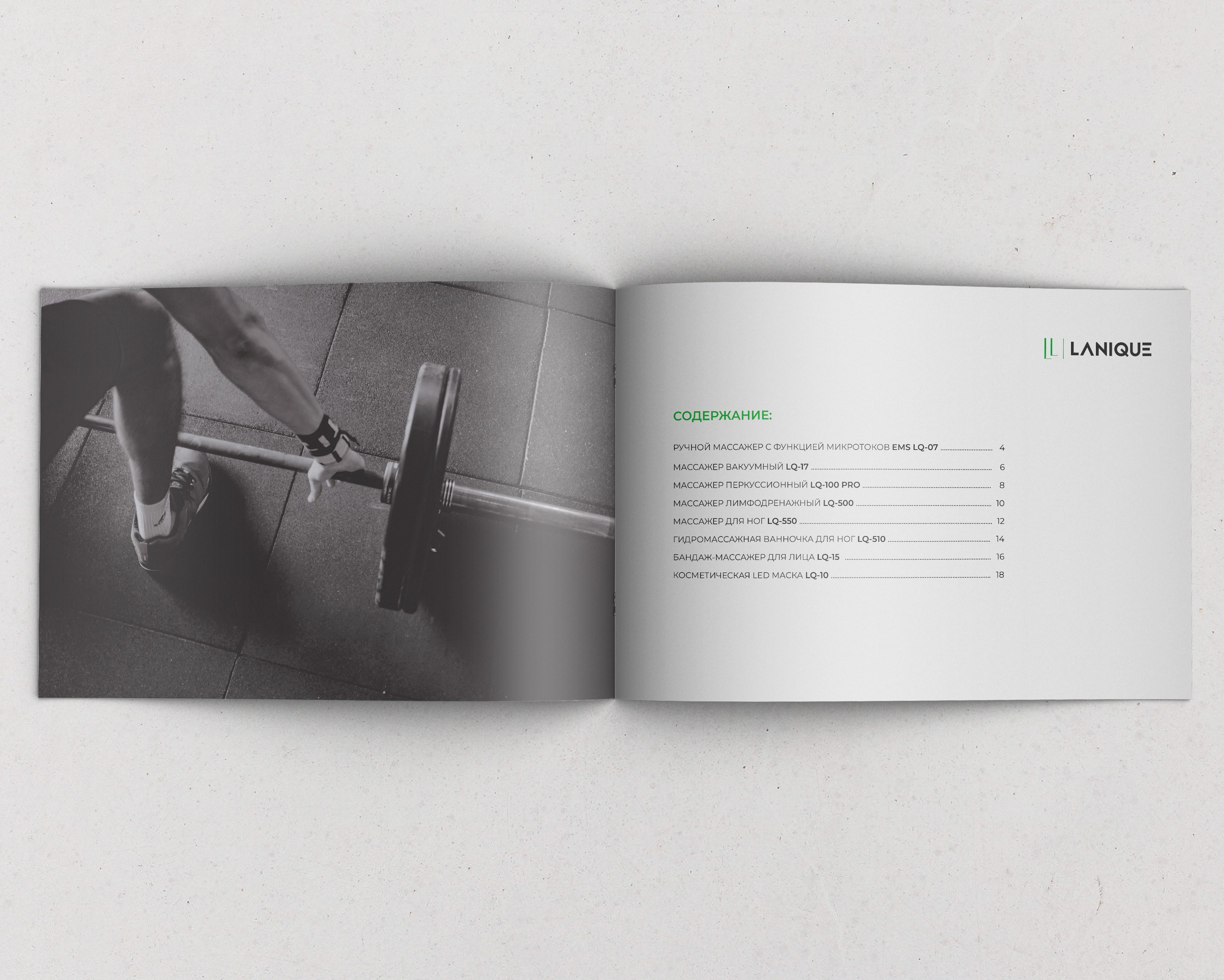 верстка каталога продукции массажеров Lanique