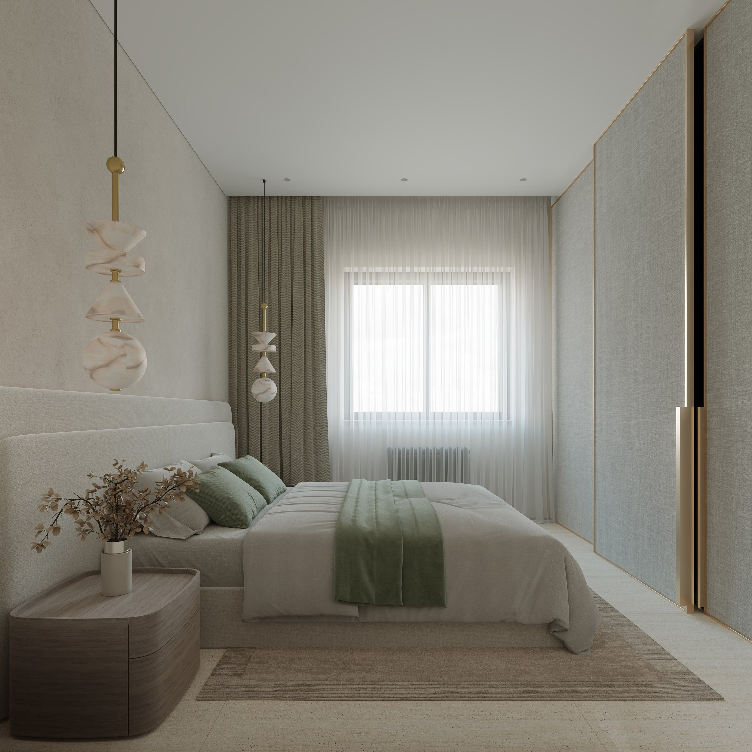 Интерьер квартиры в тёплых тонах — 3D визуализация от Baxx Pro для дизайнера Дианы Кова. 3Д Визуализация Интерьера и Архитектуры