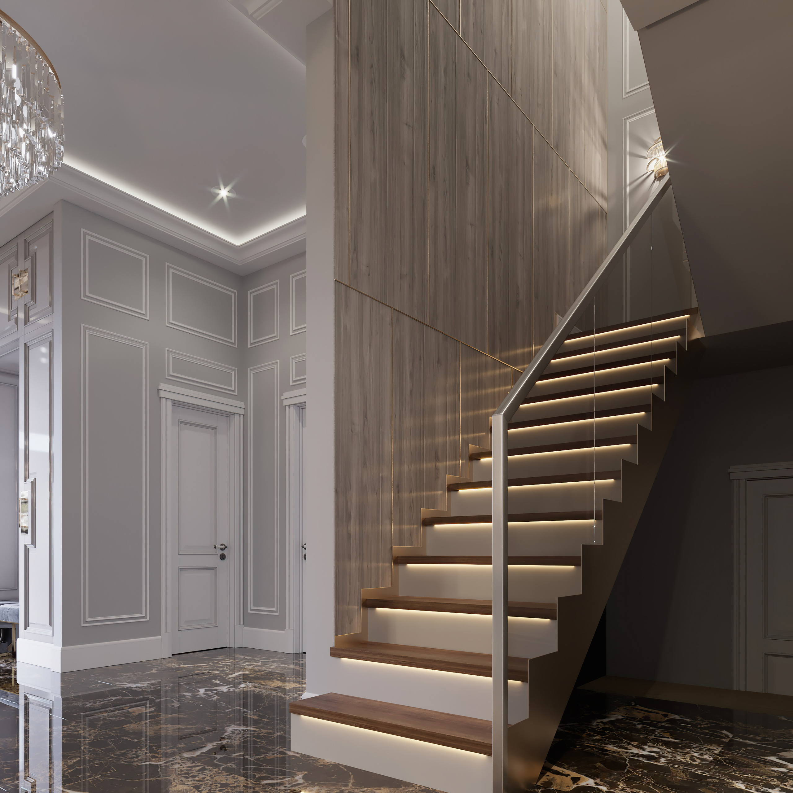 Coastal Cottage — Interior in Modern Classic Style. 3D INTERIOR AND ARCHITECTURE VISUALIZATION