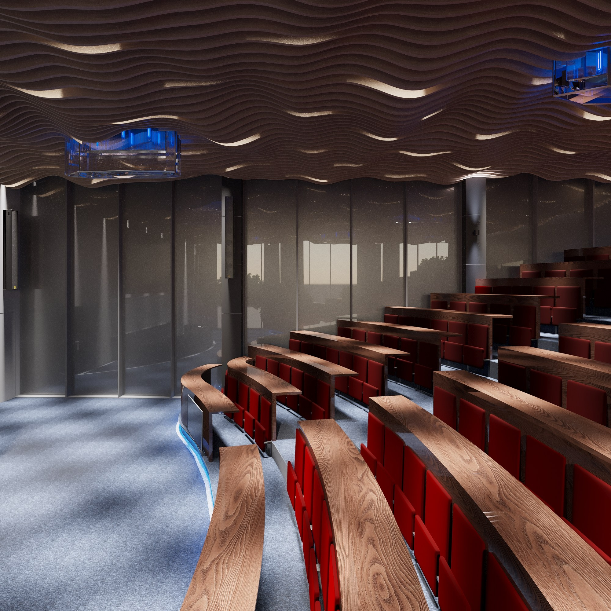 Marine Institute Auditorium — 3D Visualization of Educational Hall. 3D INTERIOR AND ARCHITECTURE VISUALIZATION