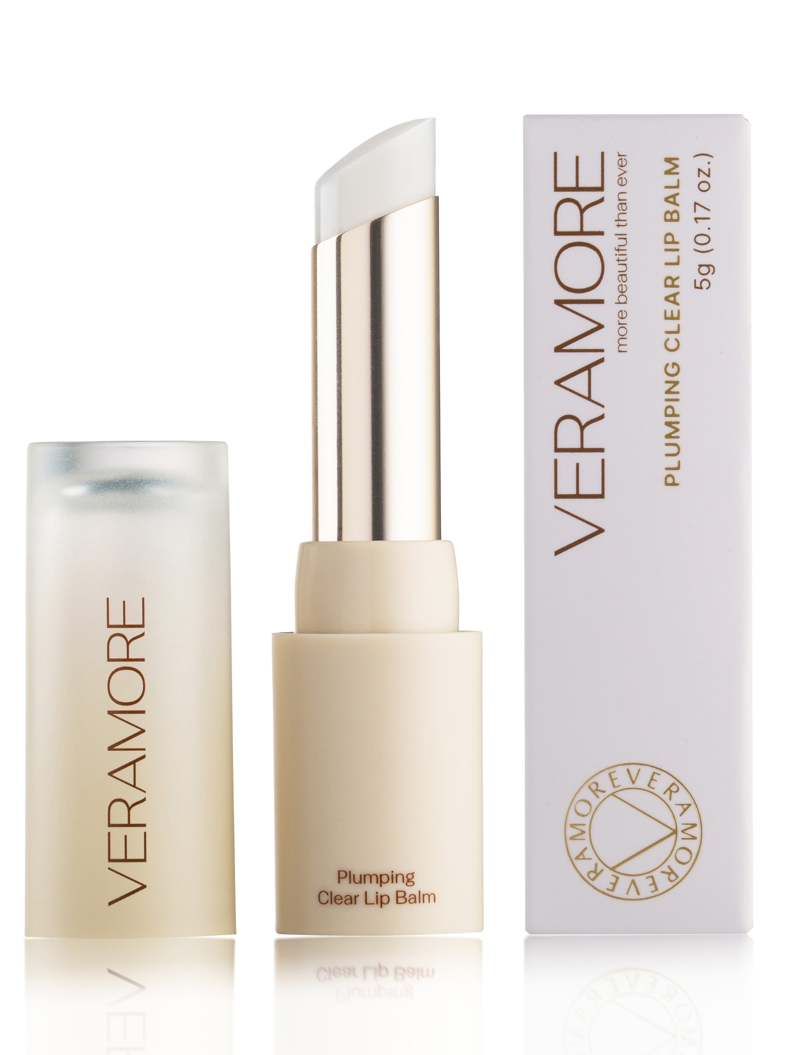 Бальзам-плампер для губ VERAMORE Rose Plumping Lip-Balm — имиджевая съёмка с отражением, создана для визуального позиционирования бренда