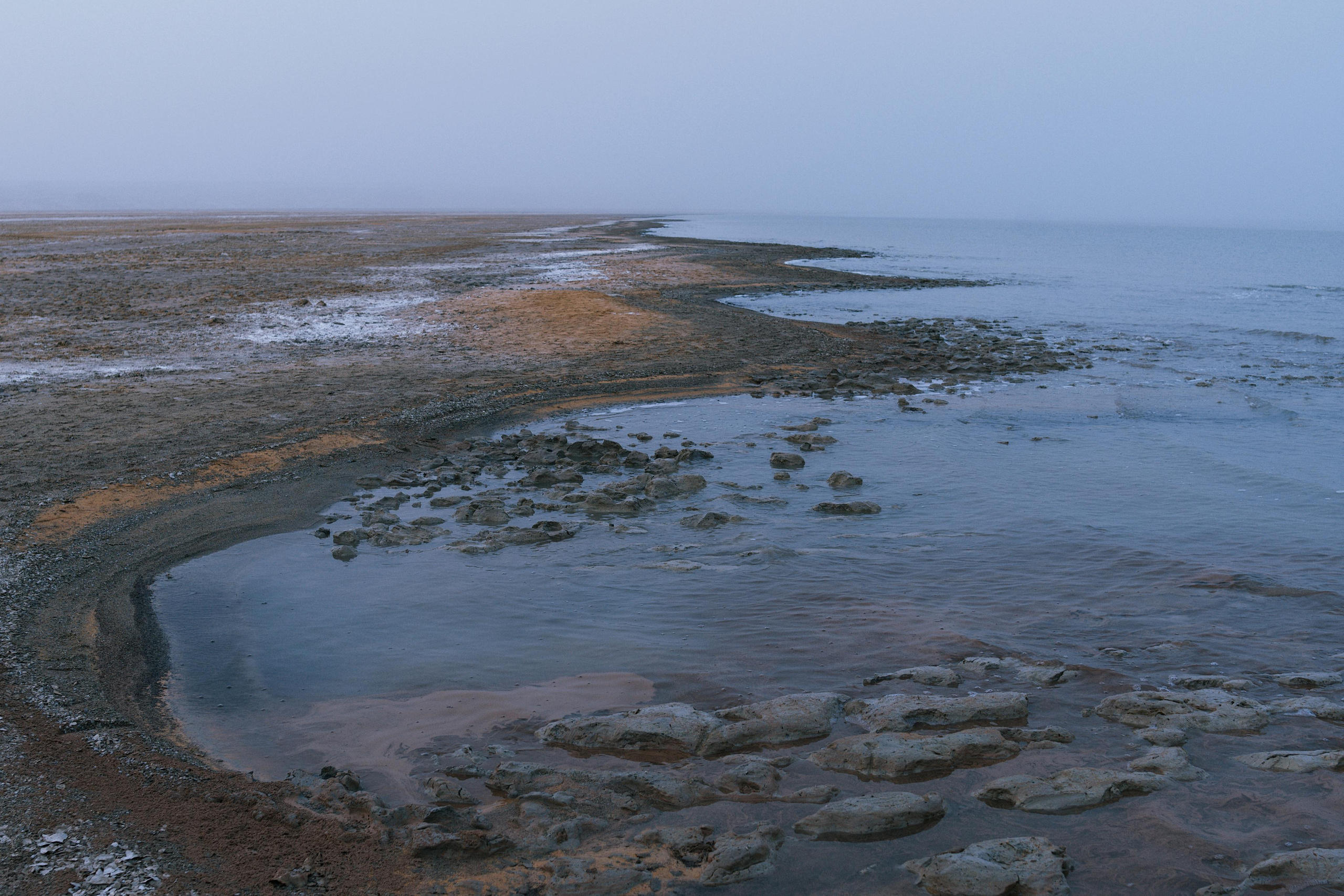 A view of the drying Southern Aral Sea (There's also a northern part of the former sea, in Kazakstan, that remains more preserved)