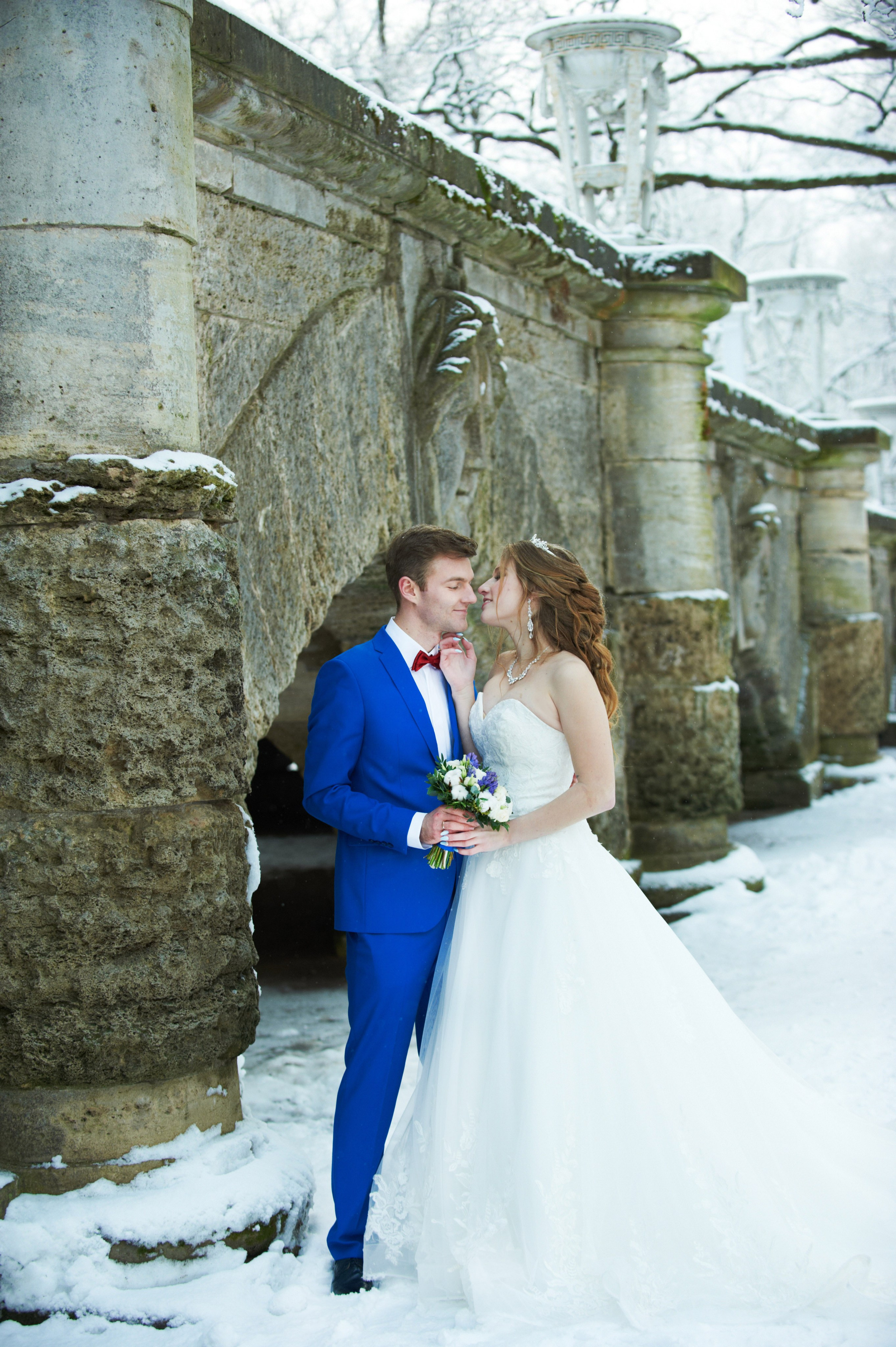 Надежда и Владислав (зимняя свадебная фотосессия в Пушкине в Екатерининском парке). Портретный, семейный и свадебный фотограф в Санкт-Петербурге и в Пушкине Ширяев Денис