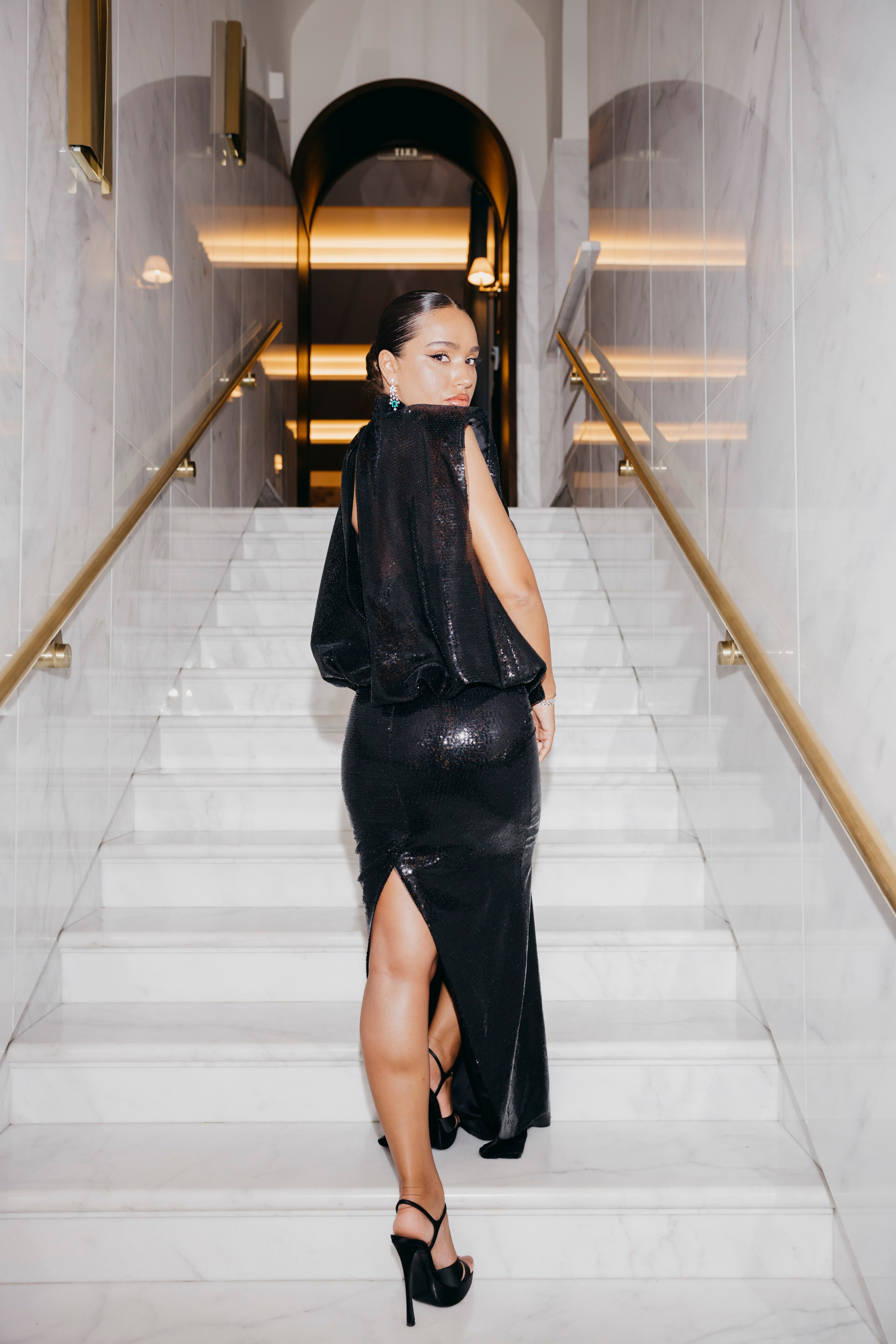 Мария Мельникова на Премьере клипа «Черная пантера» Филиппа Киркорова в кинотеатре «Художественный» в Москве