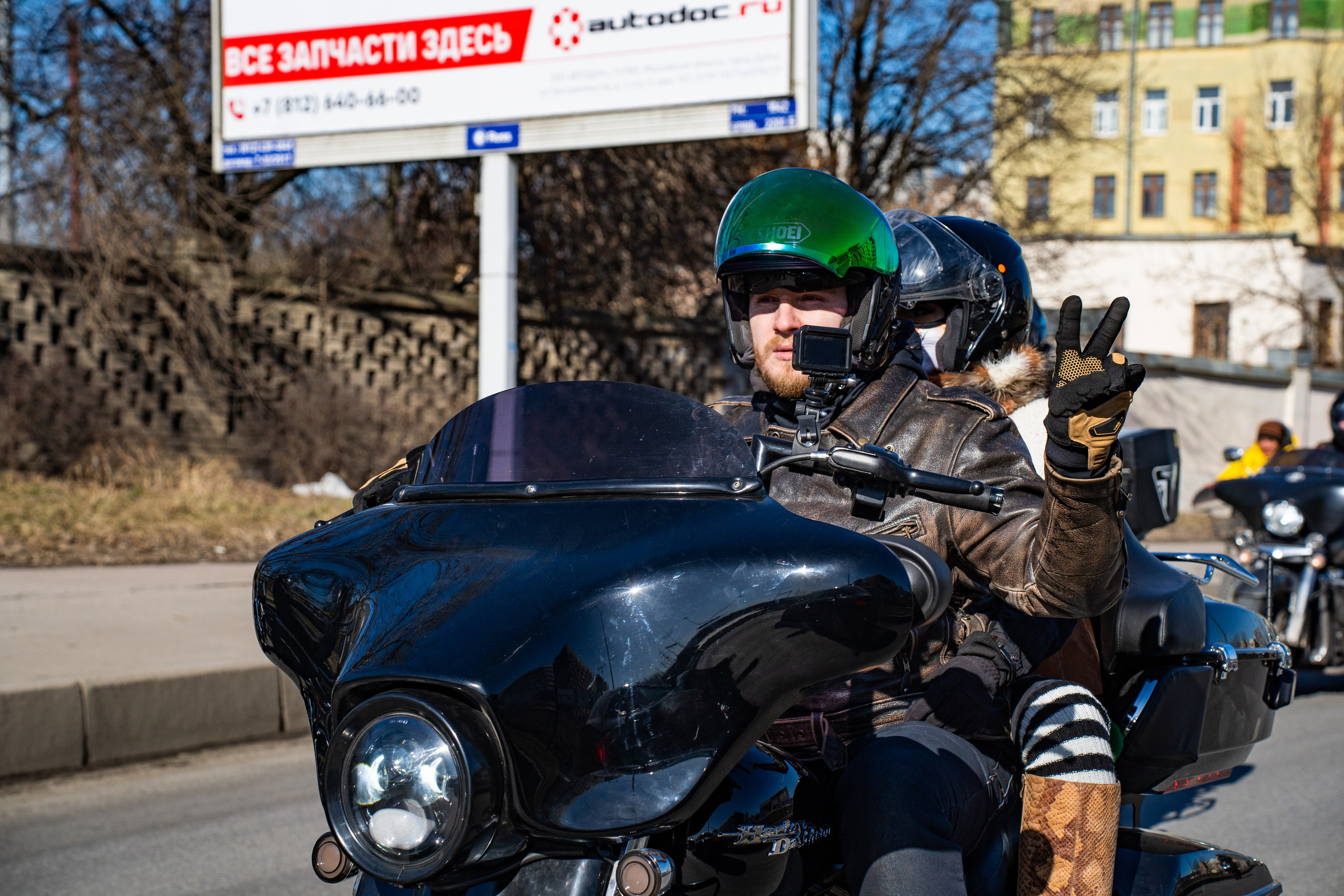 Весенний прохват мотоклуба Normans Riders MC. Концертный и репортажный фотограф в Санкт-Петербурге Слава Пахомов