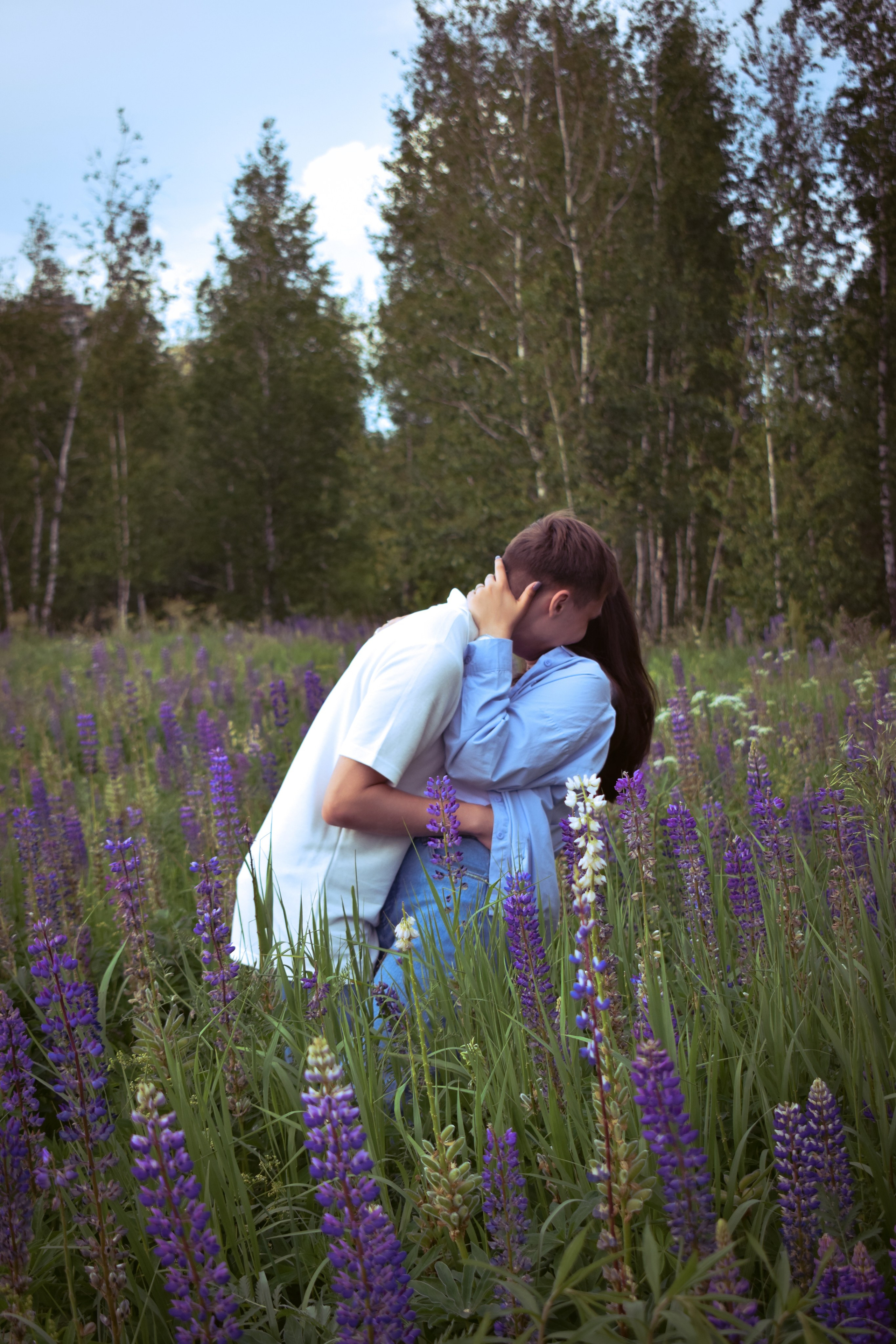 Сьемка в люпинах. Фотограф Москва