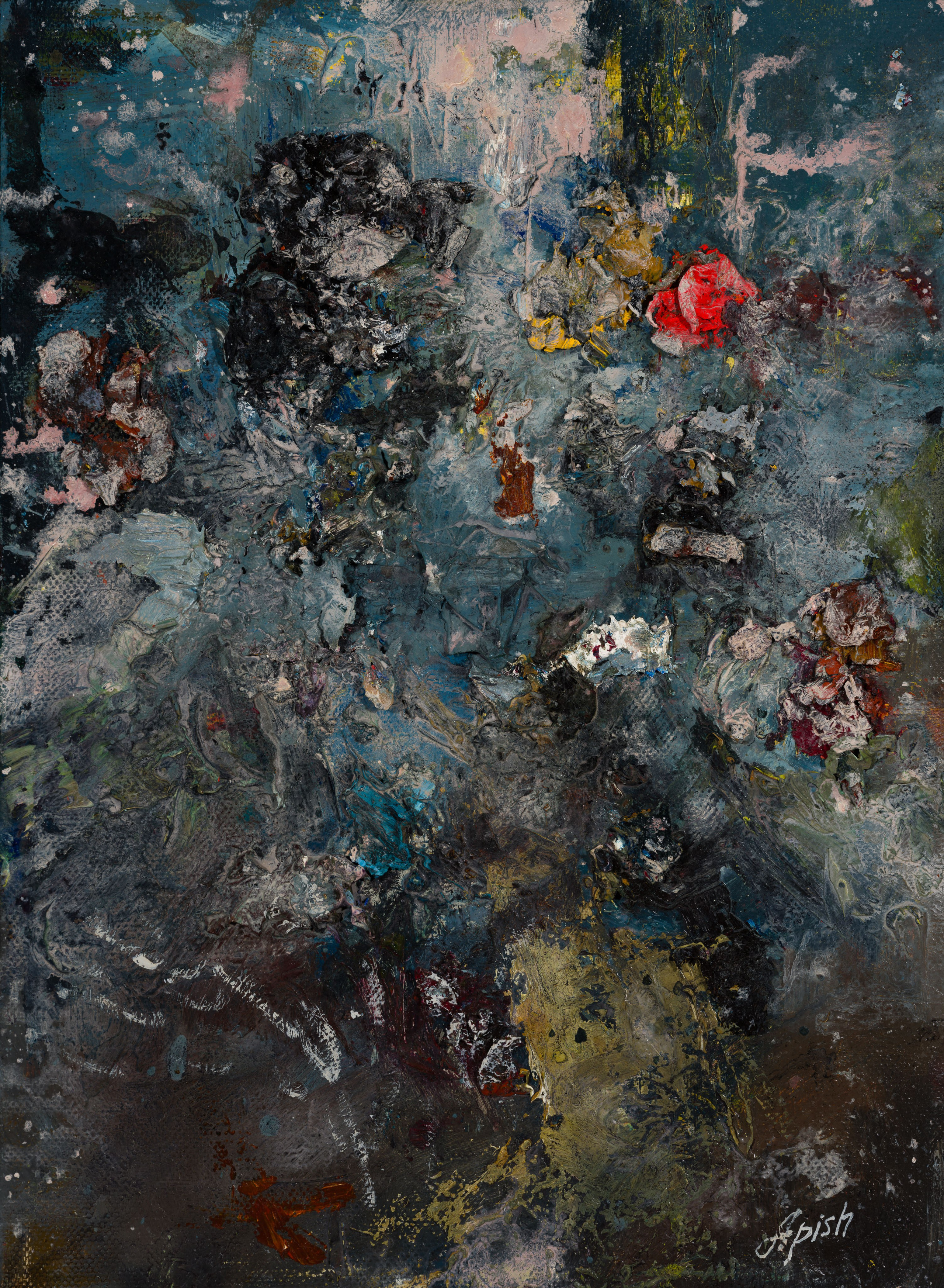 «Комплексный импульс 2» - художник Алексей Апиш (холст, масло, 30x22 см, 2025)