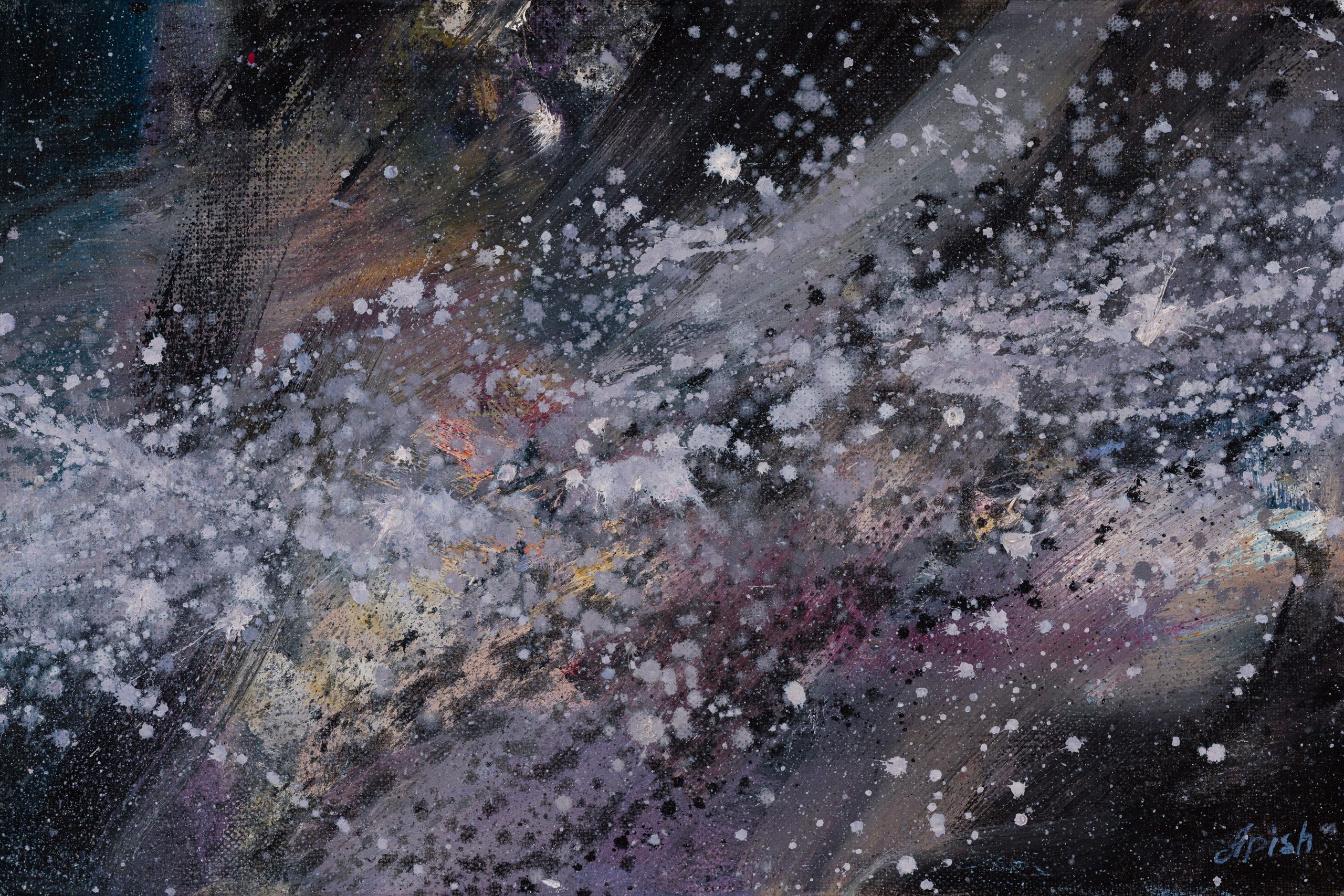 «Галактический путь» - художник Алексей Апиш (холст, масло, 20x30 см, 2025)