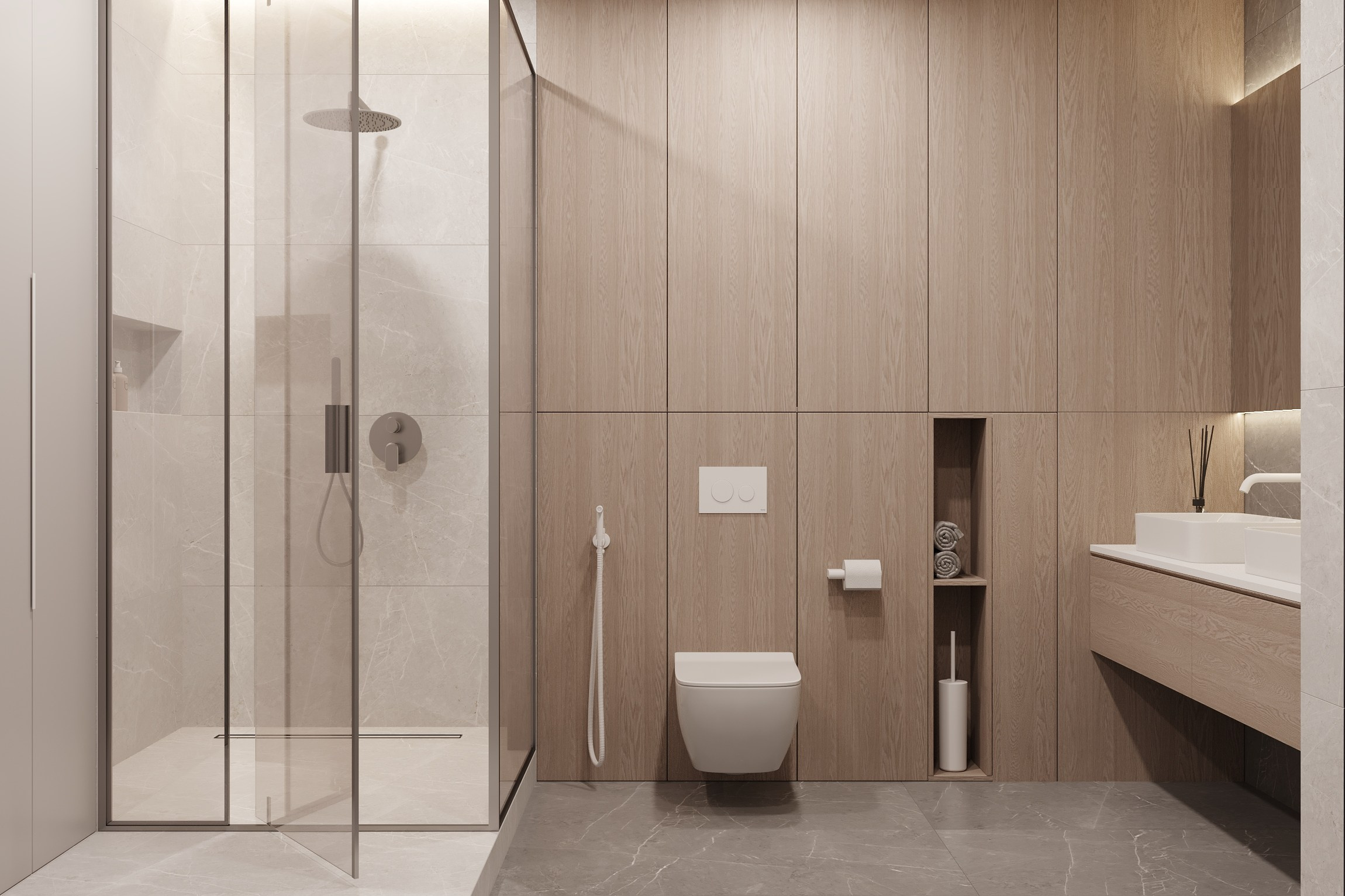 2-я Круговая, 67.3 кв.м. Дизайн интерьера, 3D-визуализация Владивосток