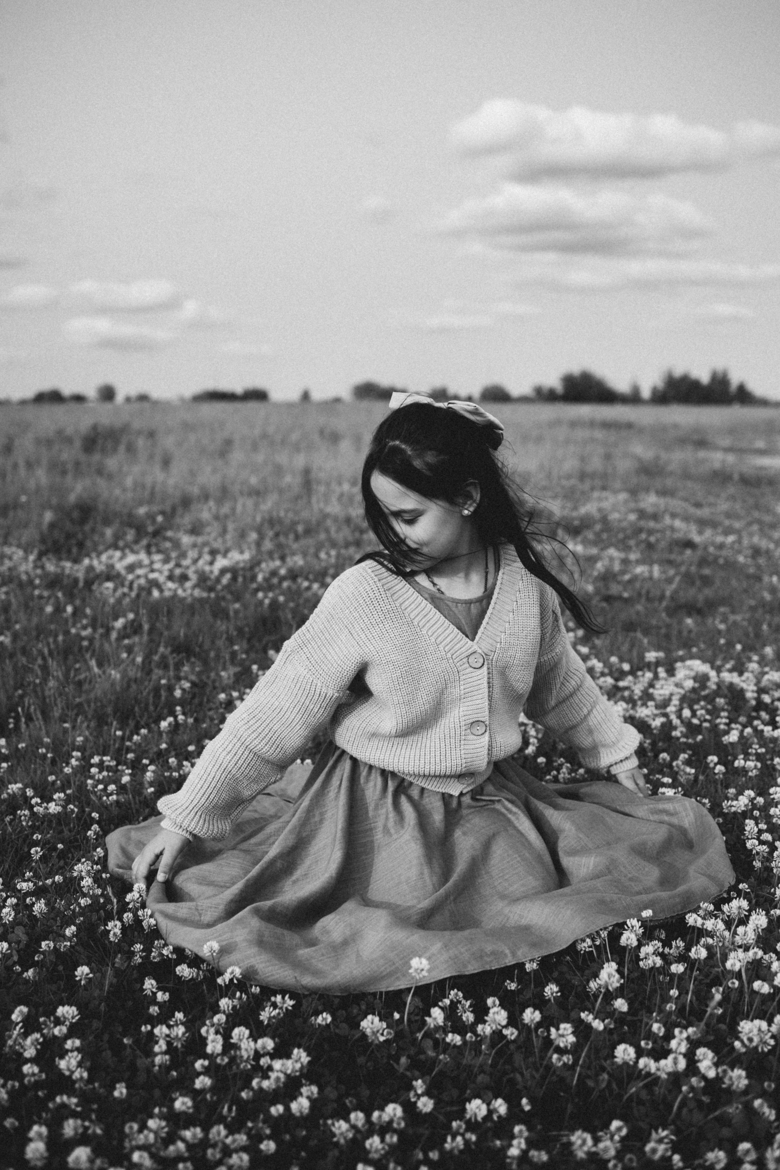 Анна, Марчелло, Настенька и Влада в поле. Фотограф Москва Светлана Кирюшина