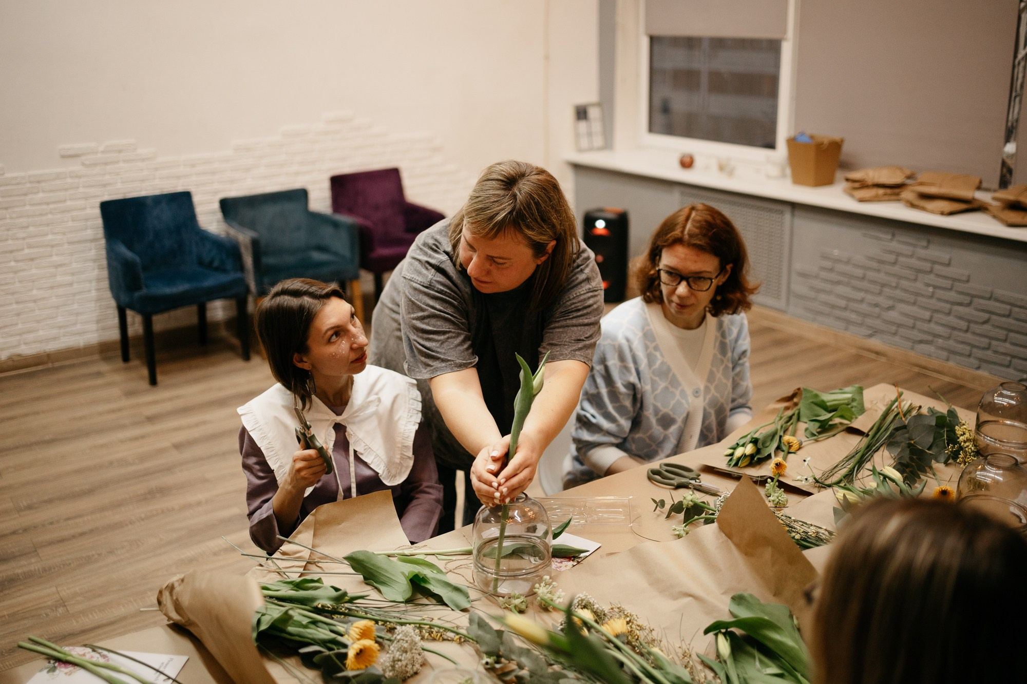 Корпоратив Добрых Праздников и цветочный мастер-класс. Фотограф в Москве