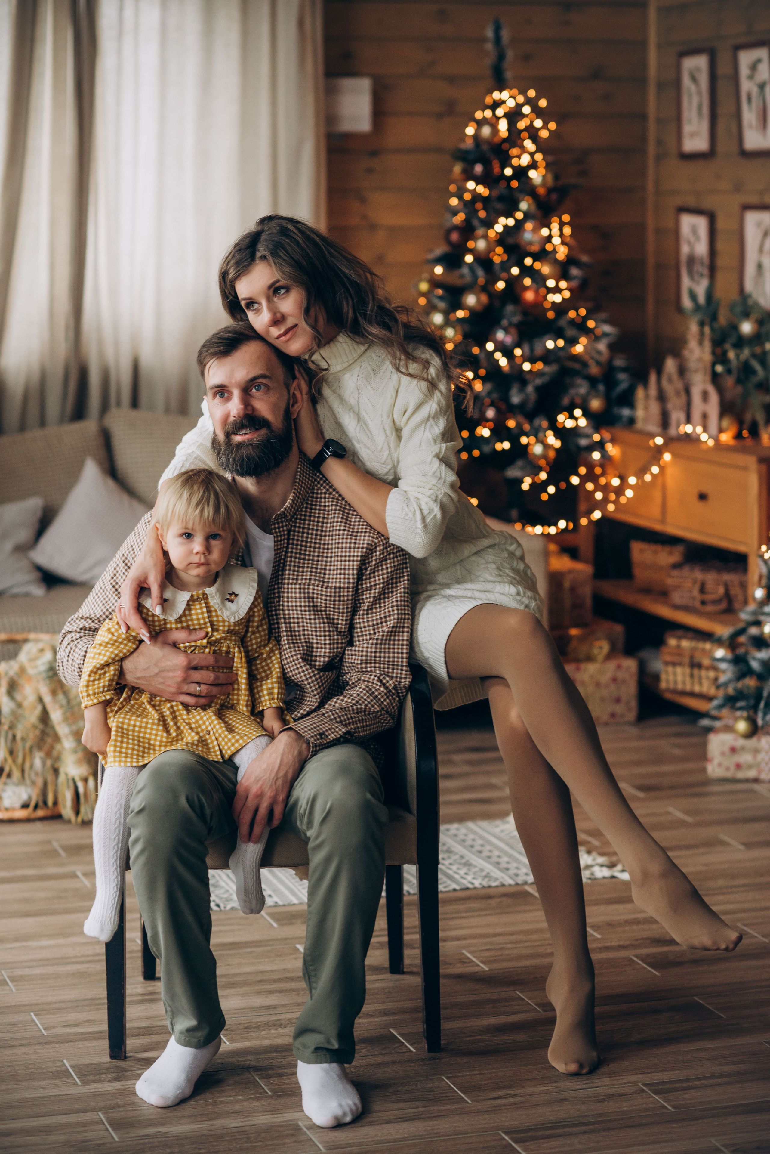 Семейная новогодняя фотосессия в студии. Семейный фотограф в Домодедово и Москве Елена Пичугина