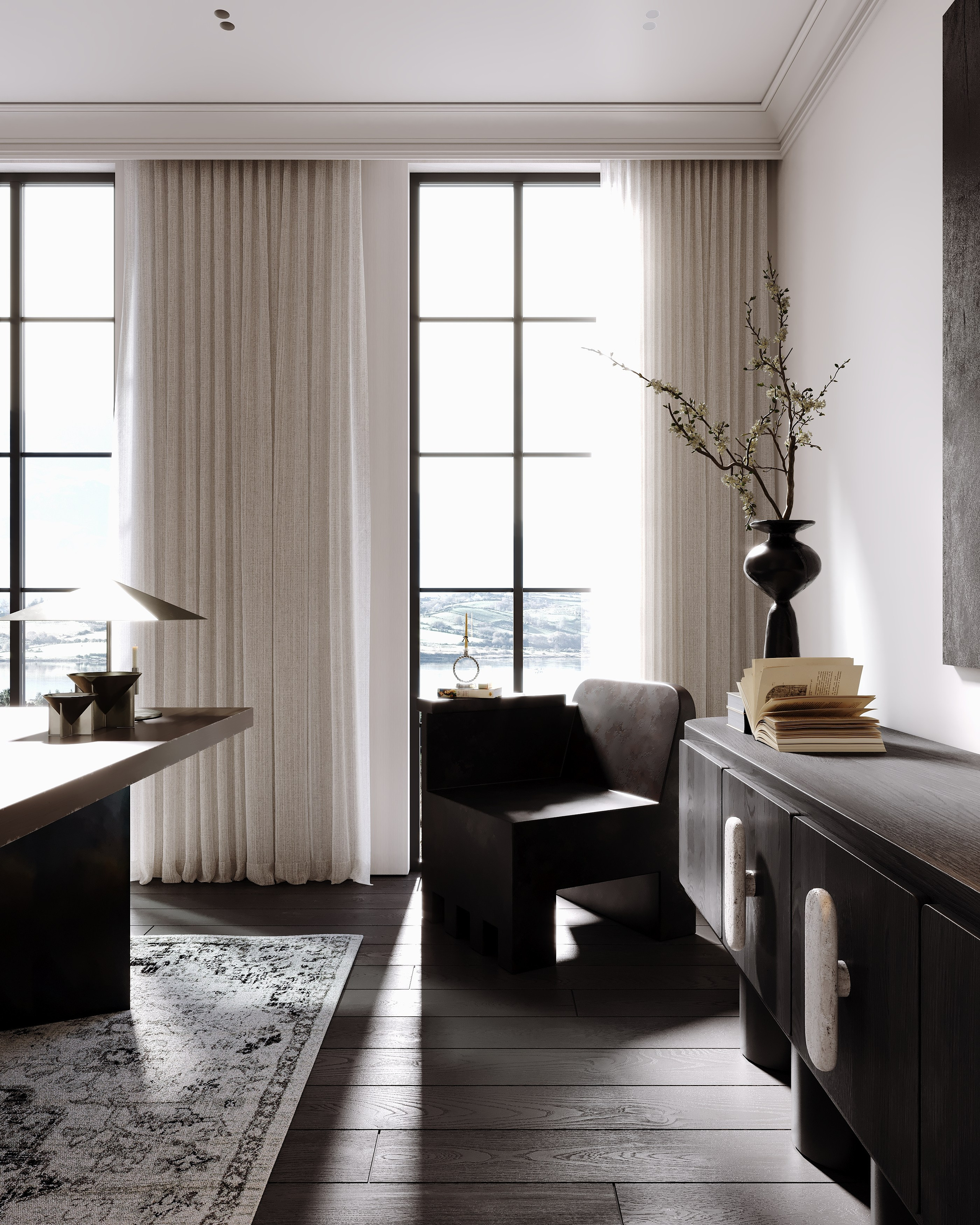 Кабинет design by kireevaaanna. Визуализации интерьера