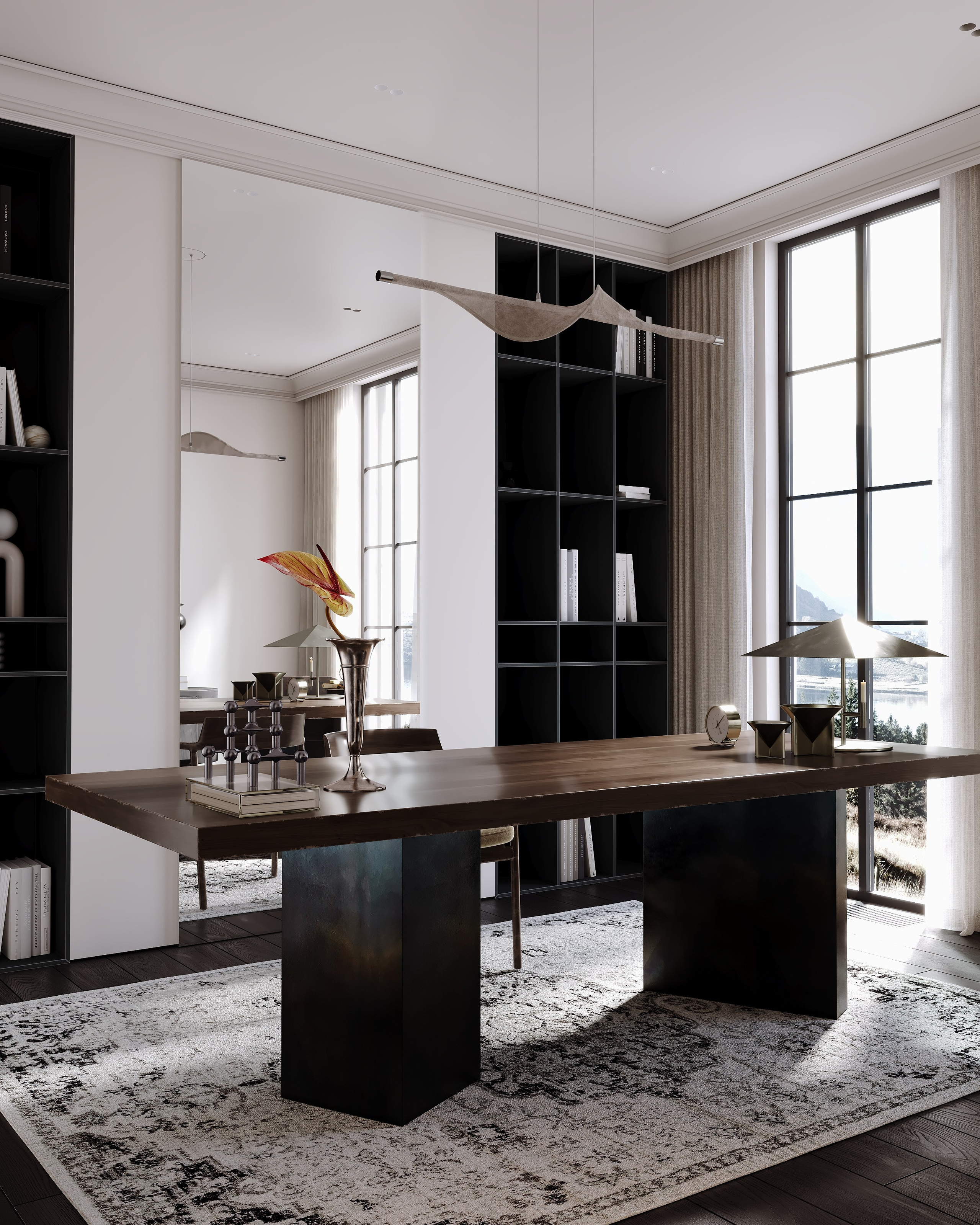 Кабинет design by kireevaaanna. Визуализации интерьера