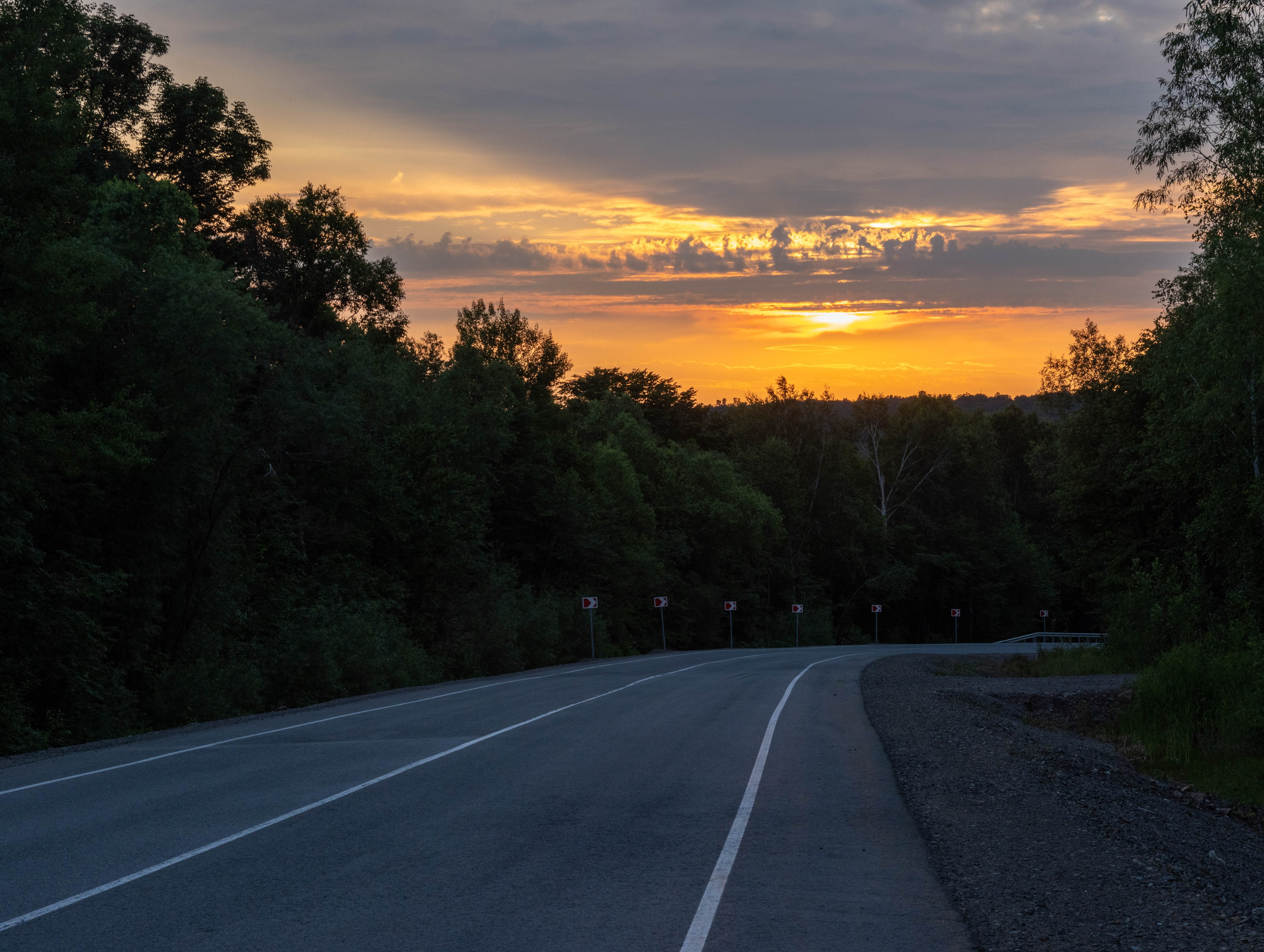 закат на автодороге Лидога-Ванино