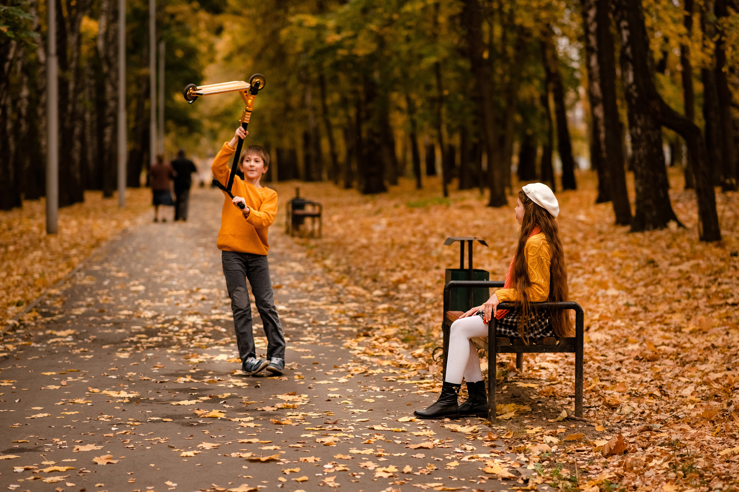 Осенняя фотосессия фотопрогулка в Туле на природе в парке. Семейный и детский фотограф в Туле Светлана Воронкова
