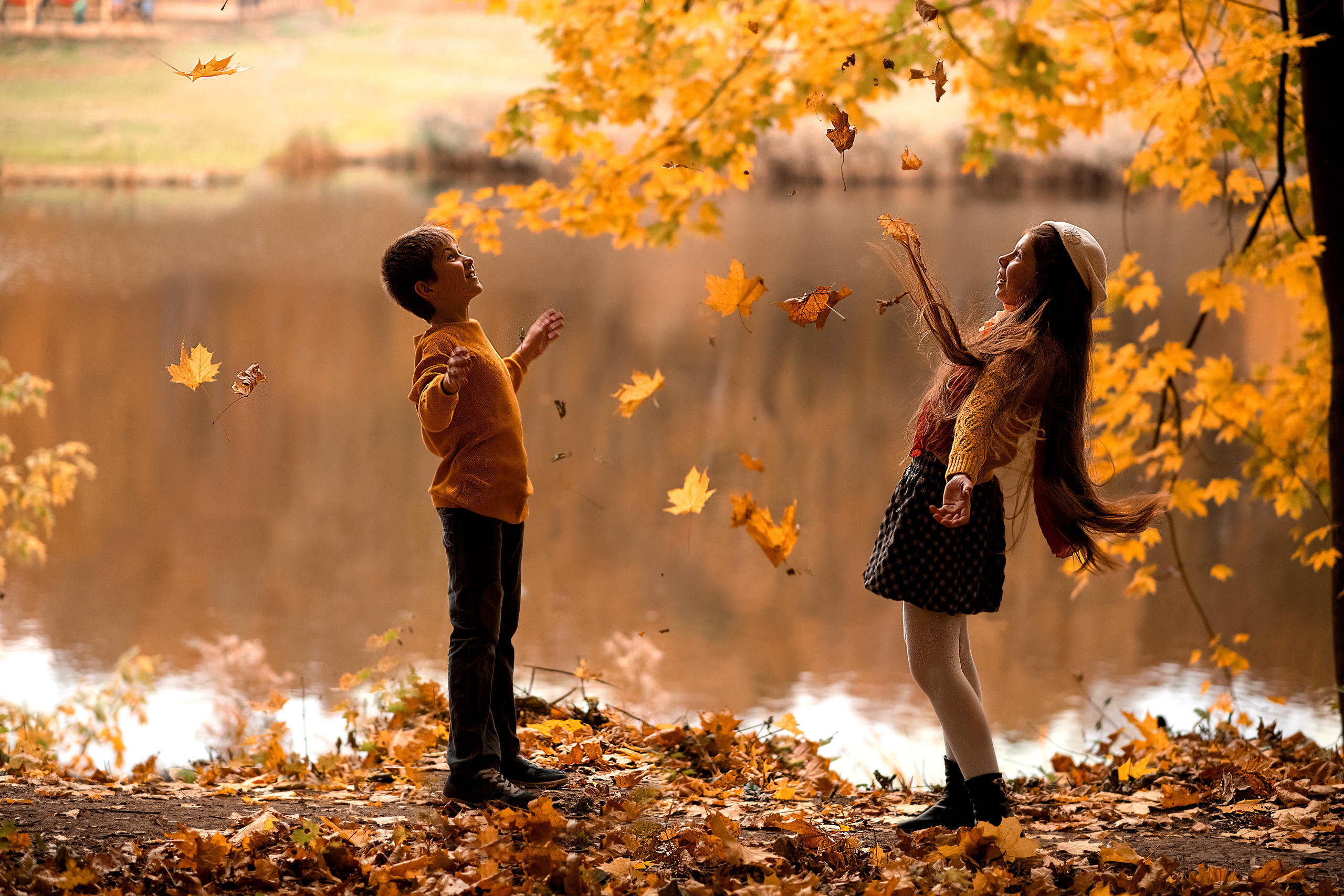 Осенняя фотосессия фотопрогулка в Туле на природе в парке. Семейный и детский фотограф в Туле Светлана Воронкова