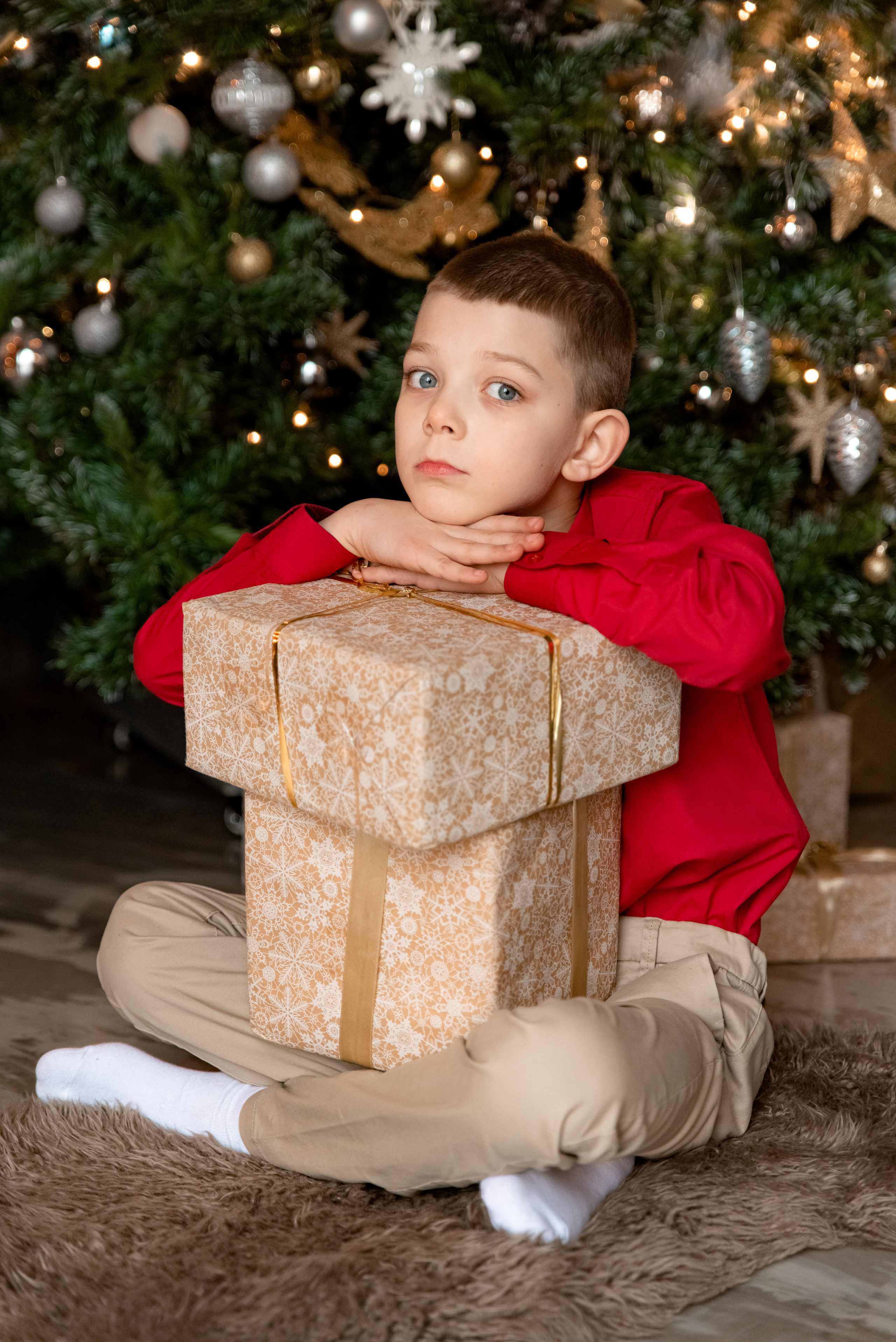Семейная новогодняя фотосессия в студии. Семейный и детский фотограф в Туле Светлана Воронкова