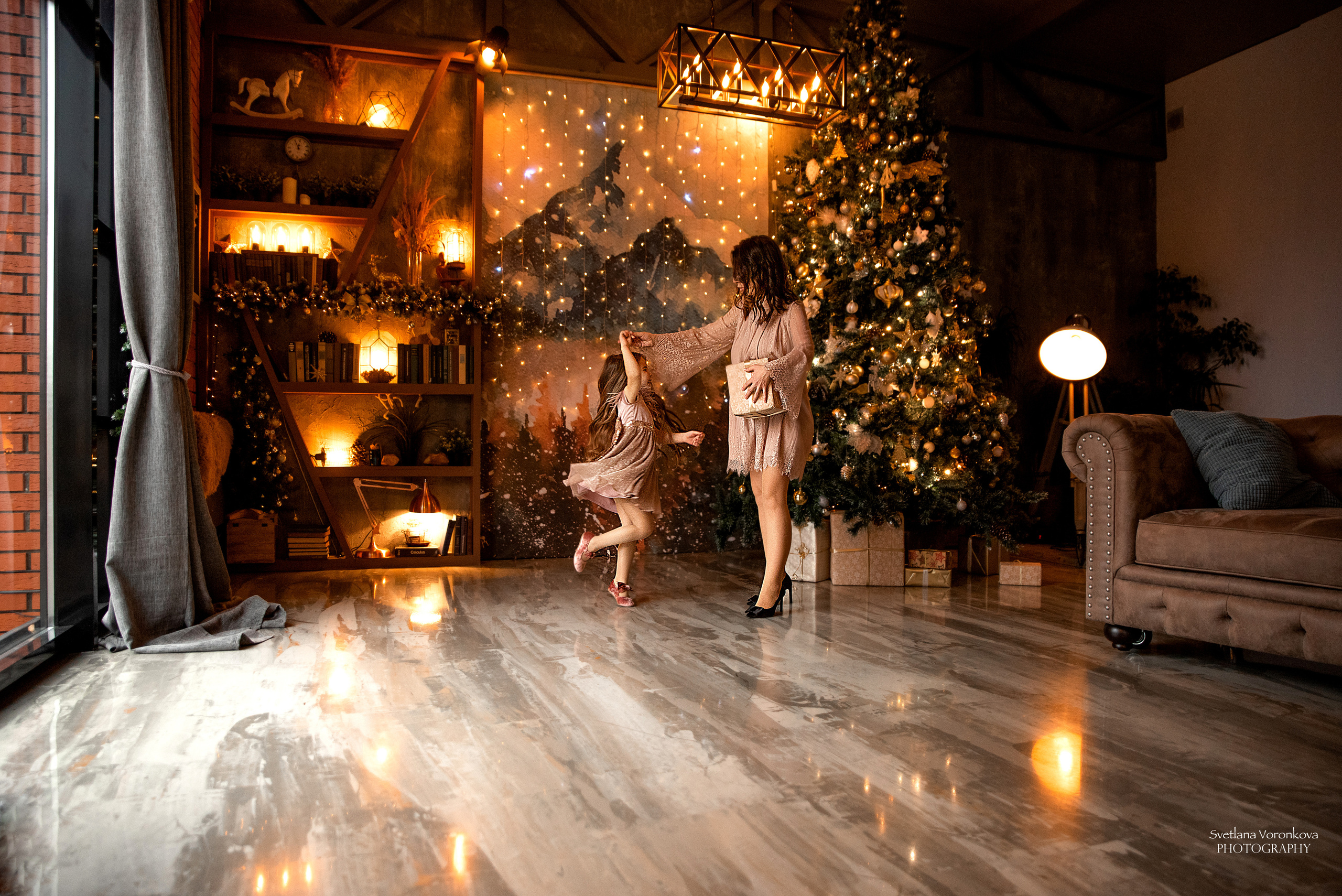 Семейная новогодняя фотосессия в студии. Семейный и детский фотограф в Туле Светлана Воронкова