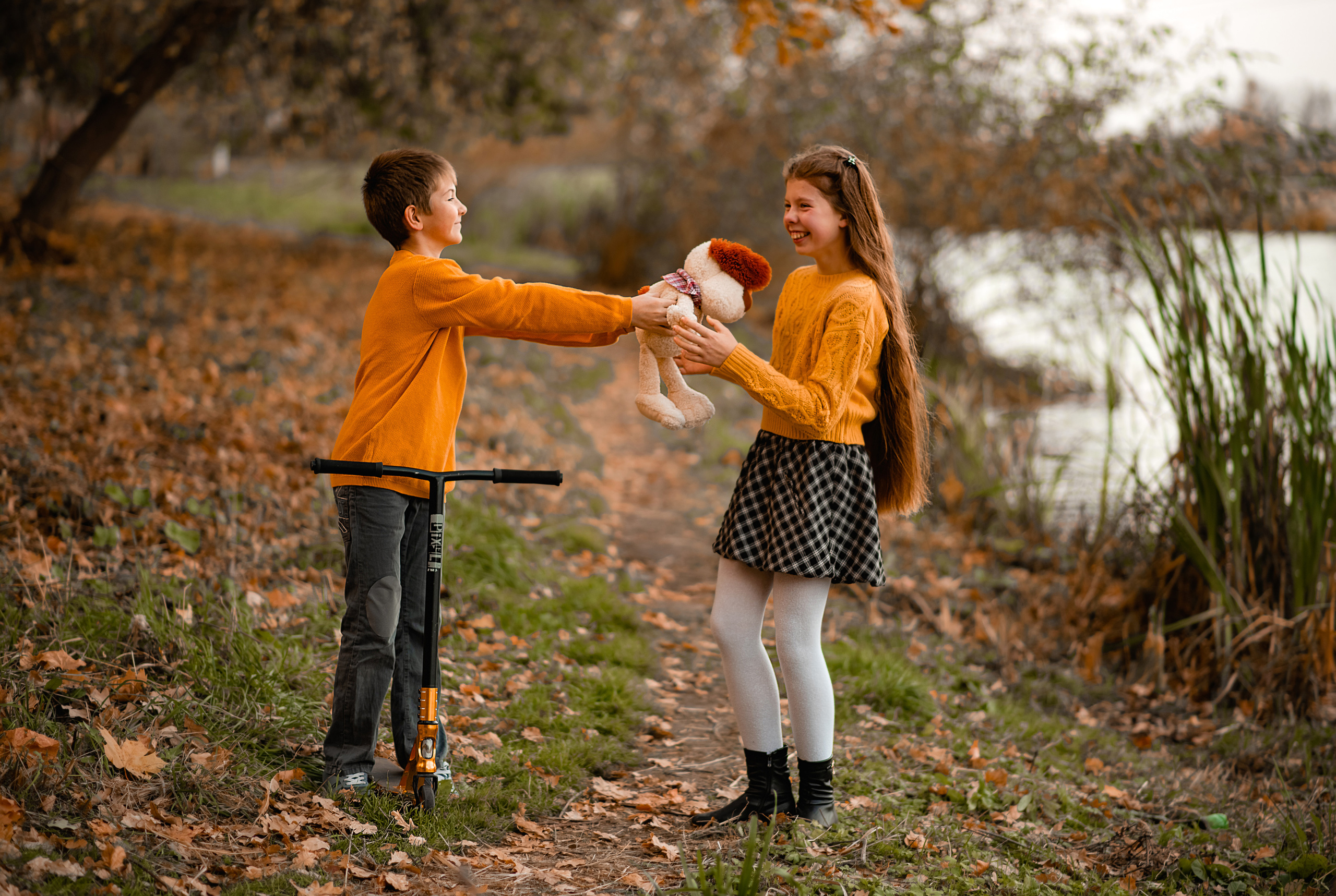 Осенняя фотосессия фотопрогулка в Туле на природе в парке. Семейный и детский фотограф в Туле Светлана Воронкова