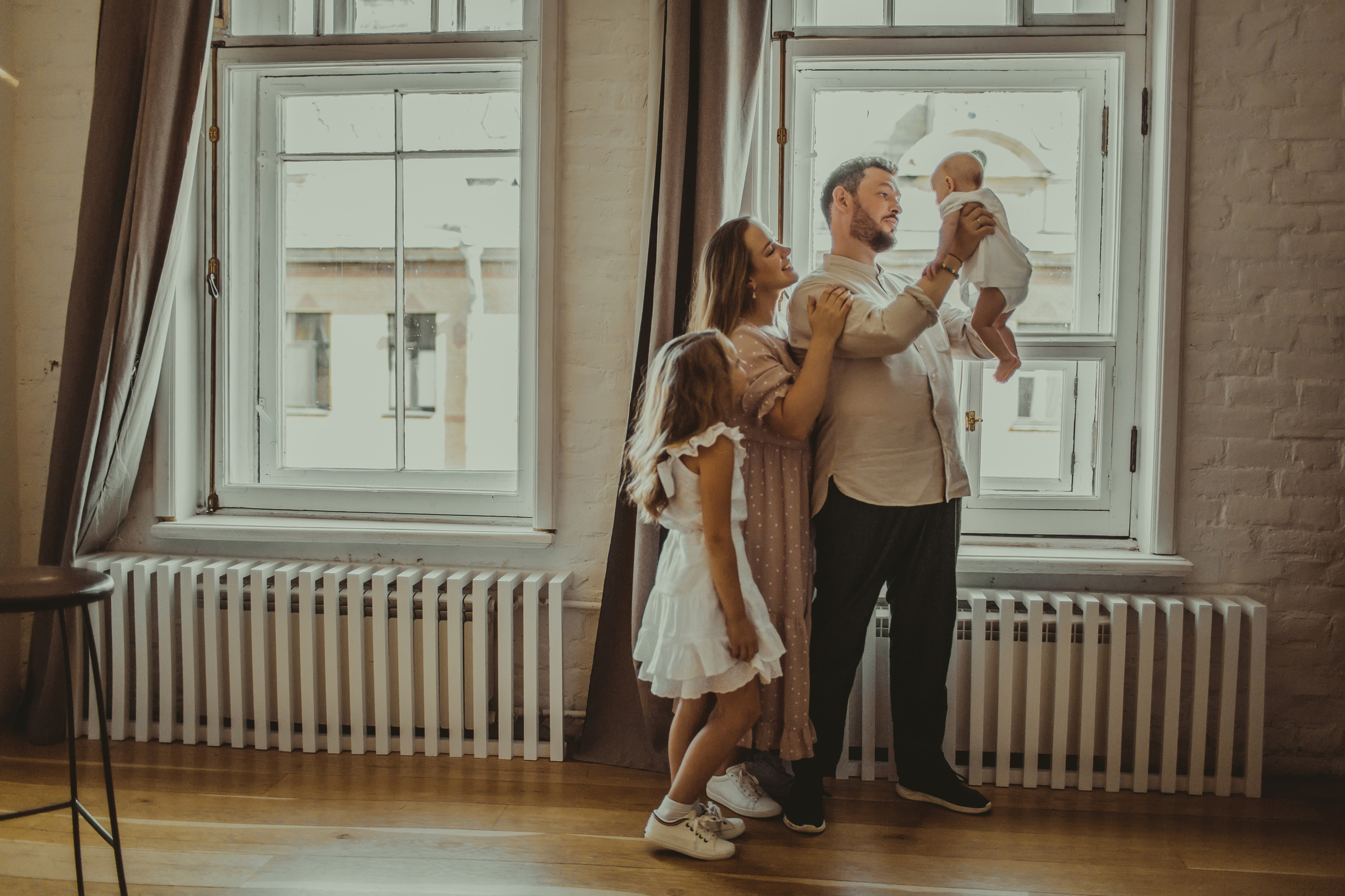 Андрей и девочки). Детский, свадебный и семейный фотограф Юлия Курбатова, Санкт-Петербург