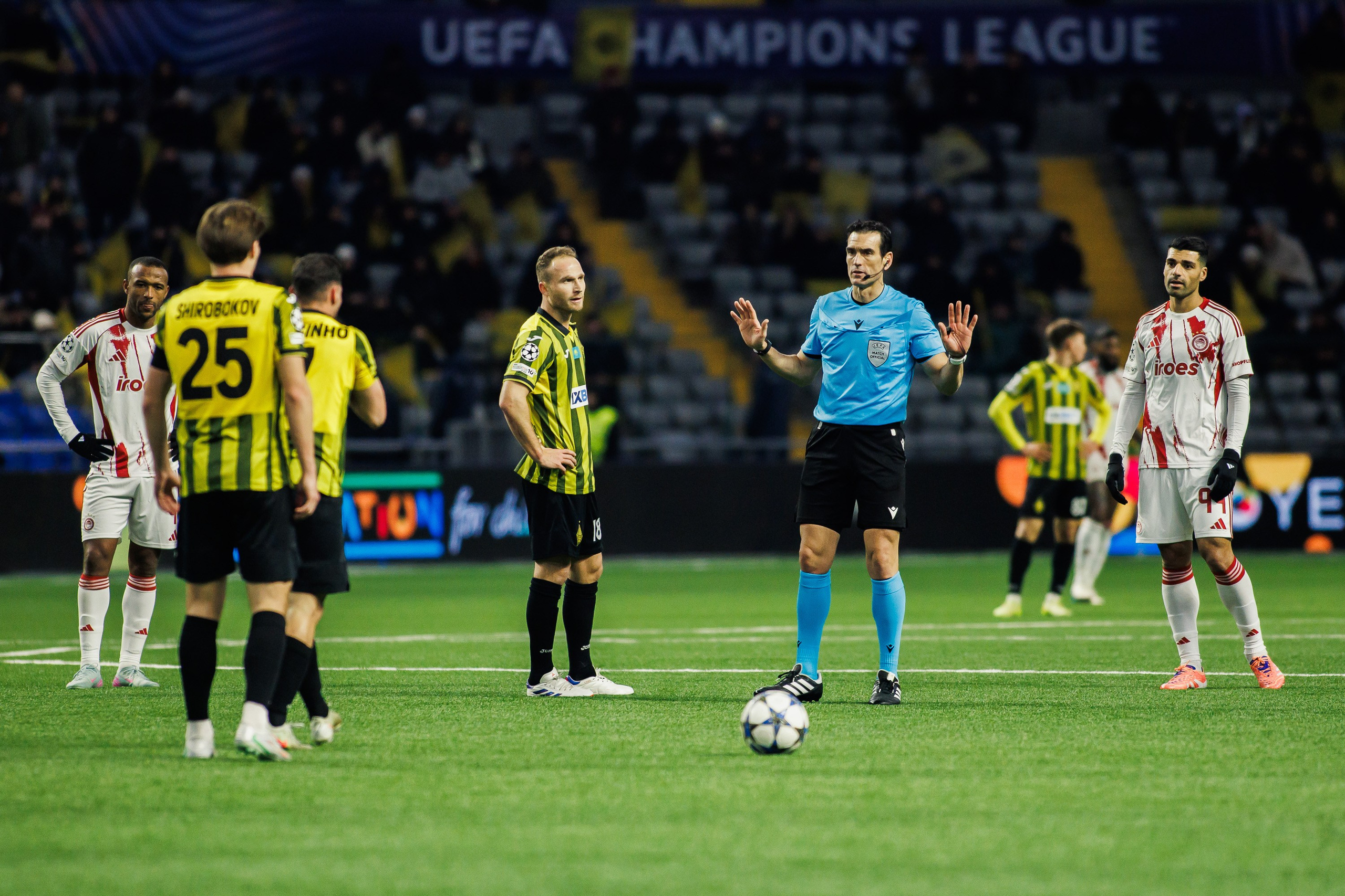 UEFA Champions League 25/26 Kairat — Olympiacos. Photographer Danil Aykin