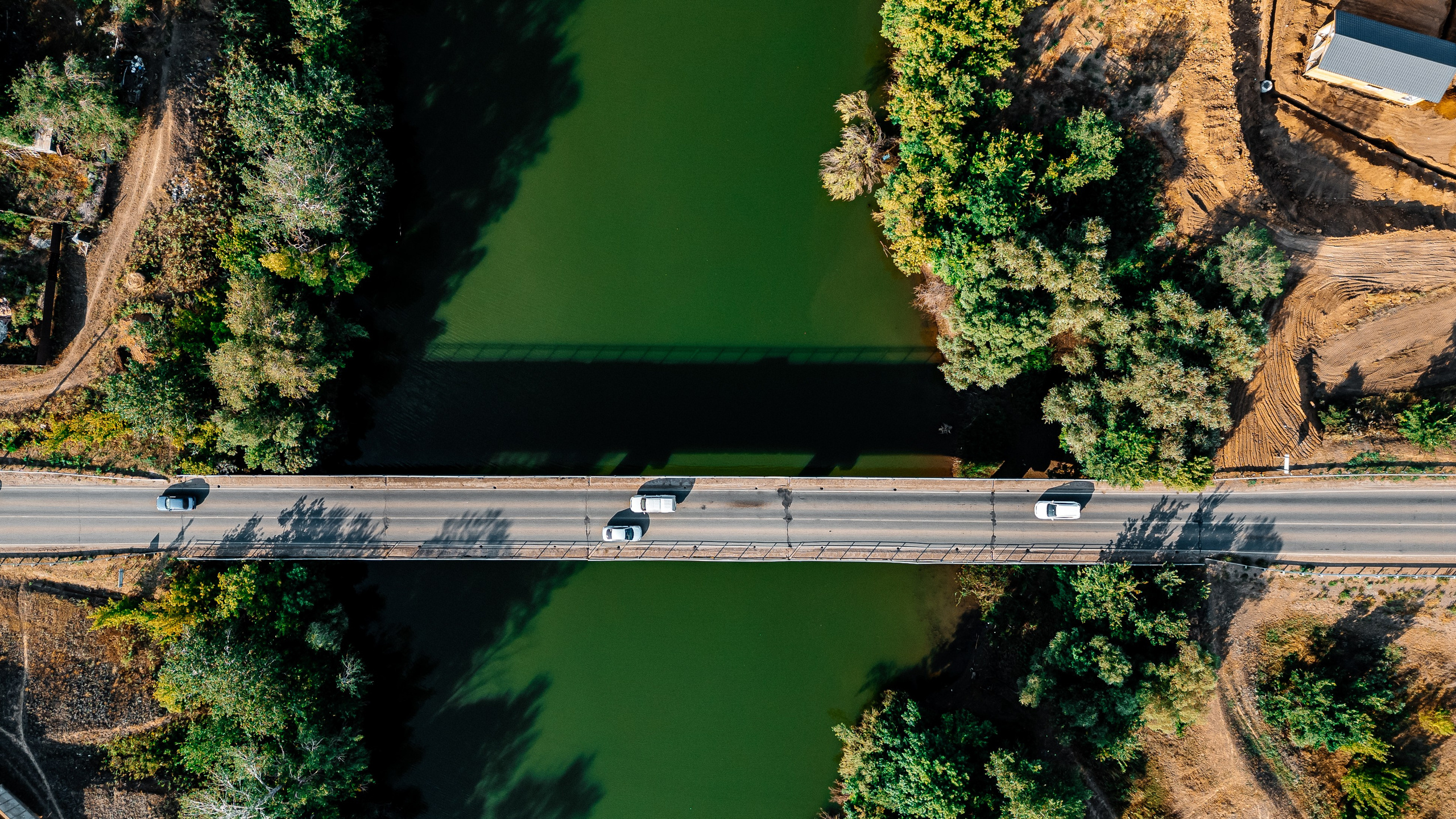 мост, дрон, dji, река, чаган, уральск