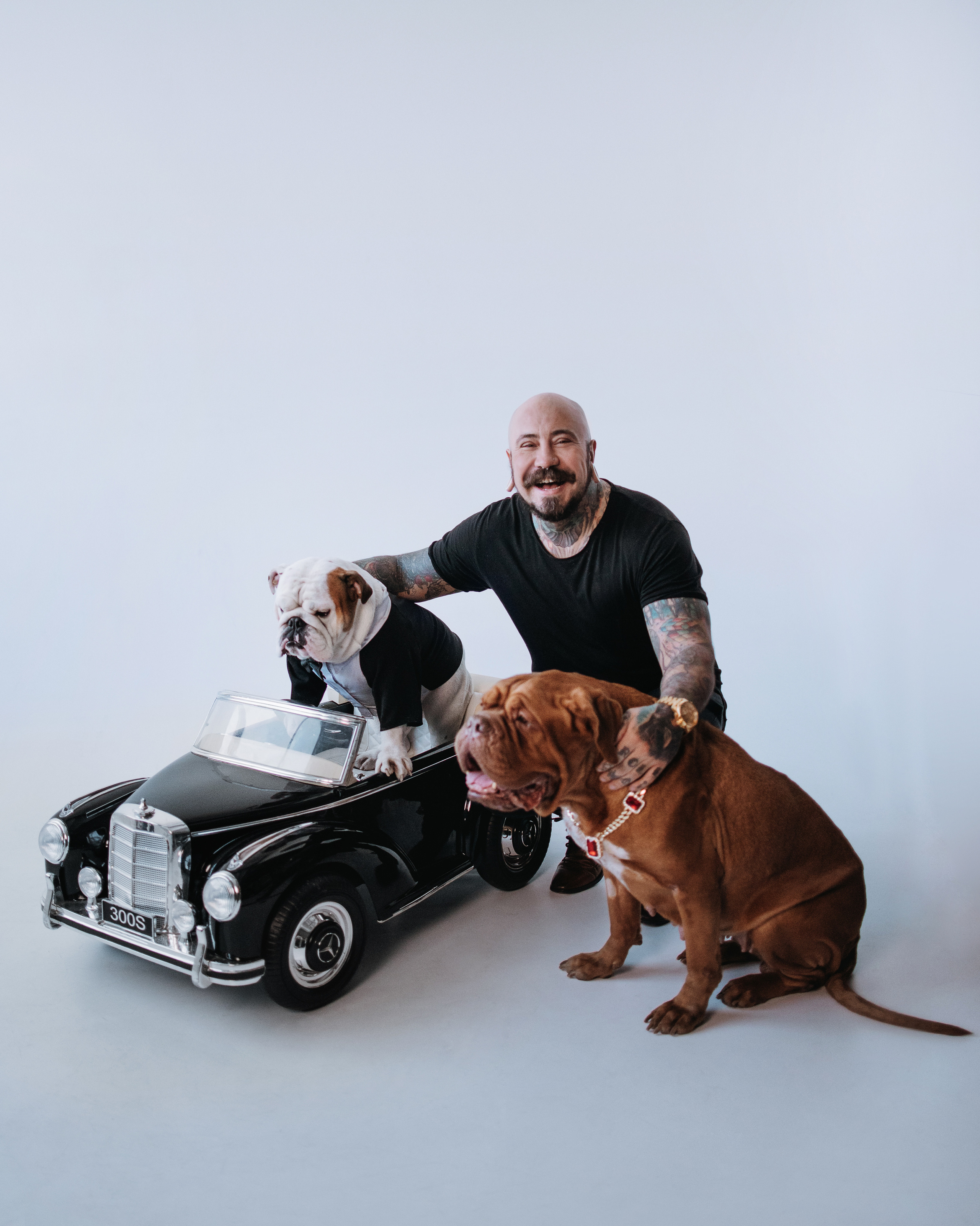 Студия: бульдог Бургер, бордосский дог Саша и Денис с Таней. Портфолио