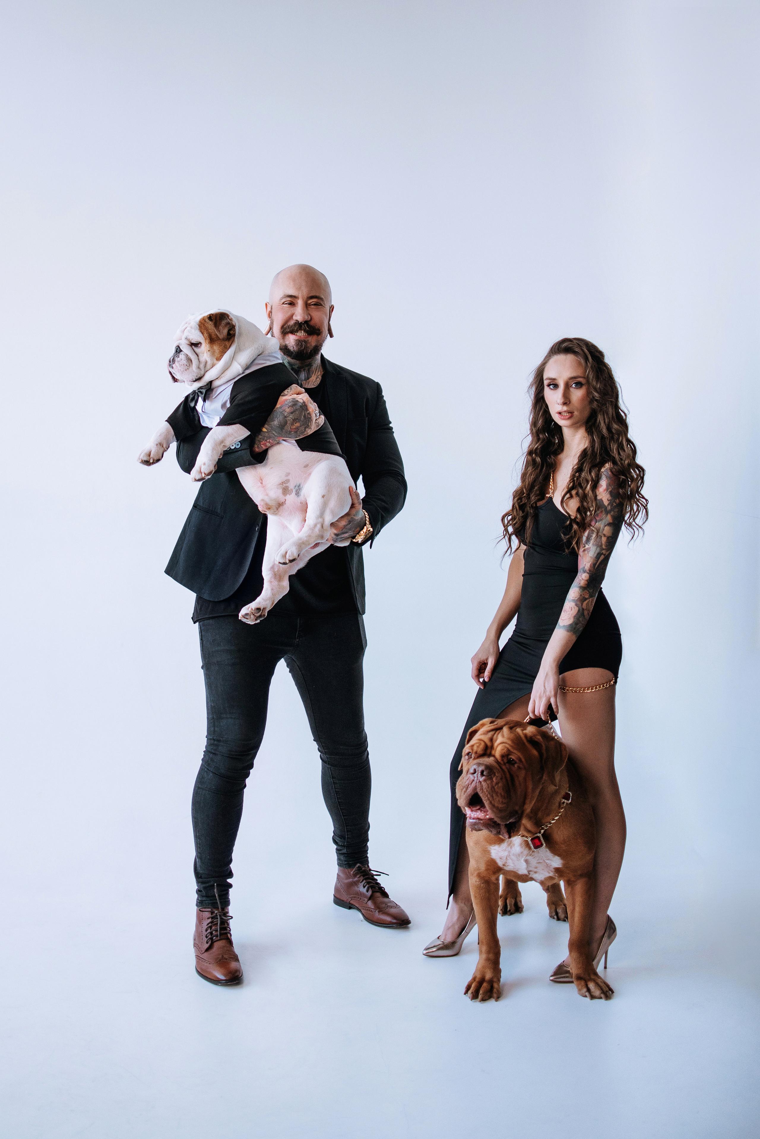 Студия: бульдог Бургер, бордосский дог Саша и Денис с Таней. Портфолио