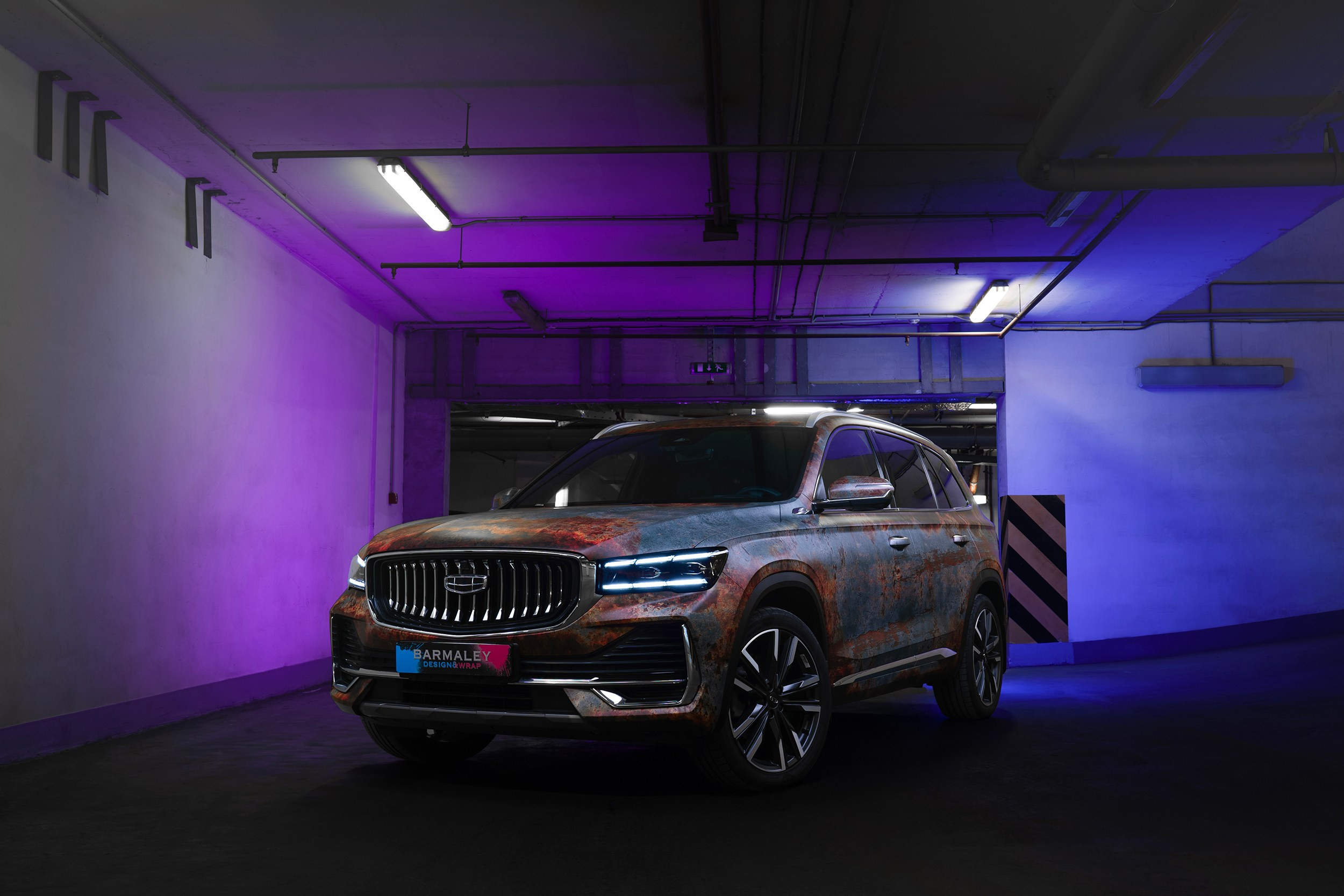 Винилография на Geely Monjaro. Студия дизайна и оклейки авто Barmaley Design
